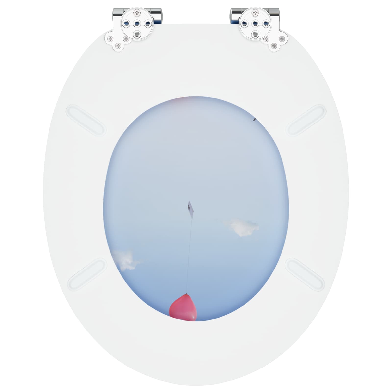 Soft-Close Toilet Seat 2 pcs Blue 44 x 38 cm MDF board