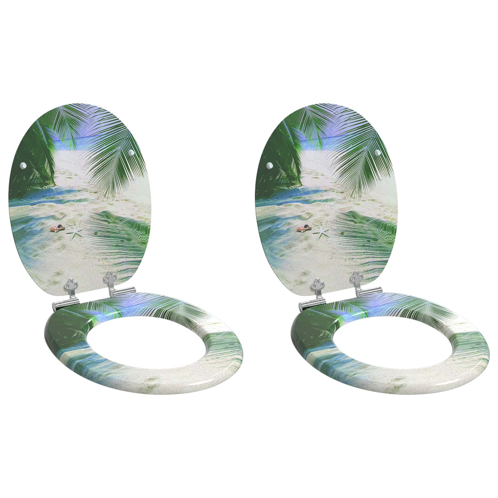 Soft-Close Toilet Seat 2 pcs Green 44 x 38 cm MDF board