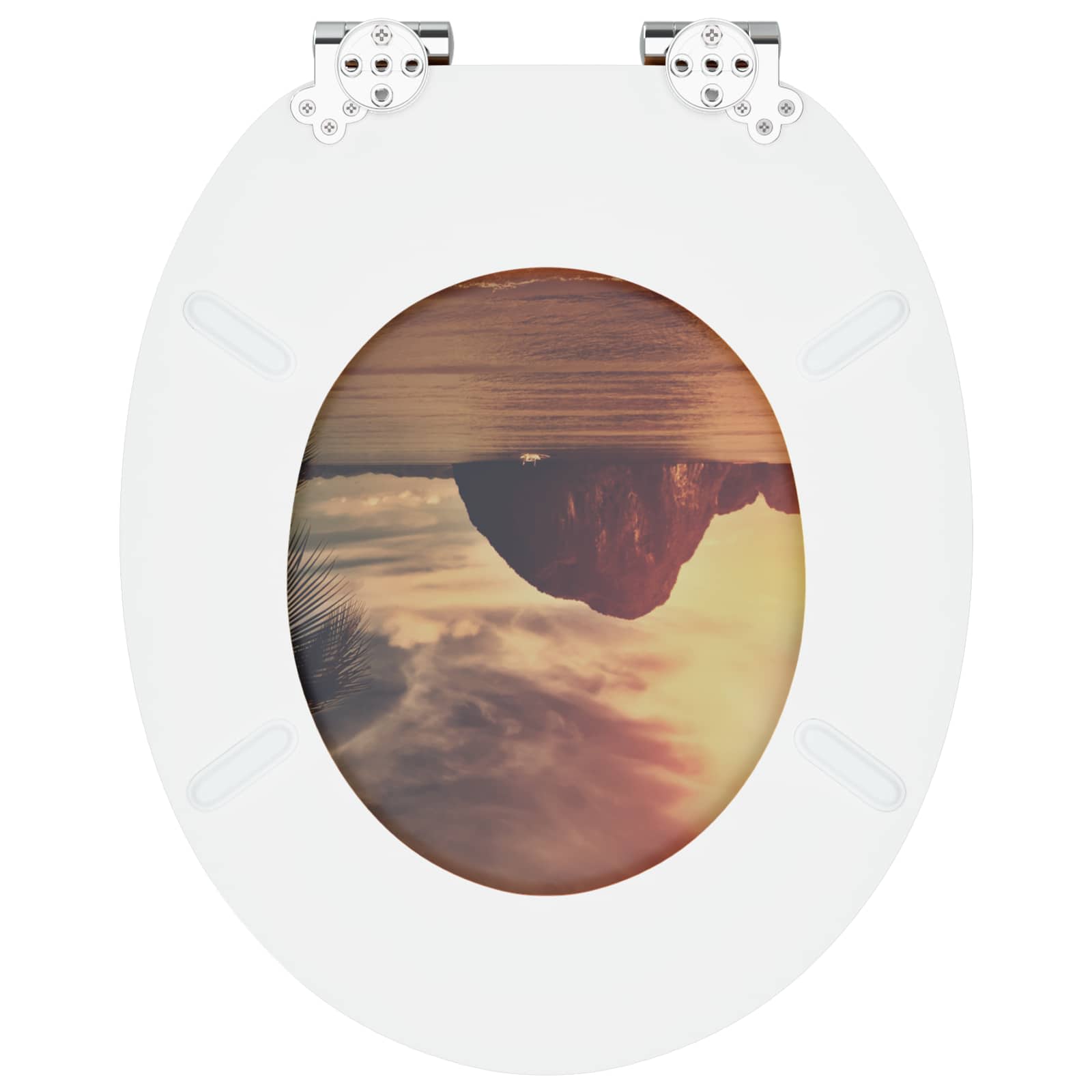 Soft-Close Toilet Seat 2 pcs Orange 44 x 38 cm MDF board