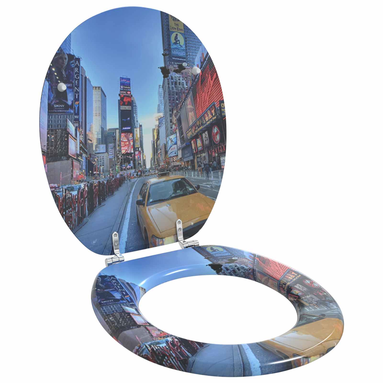 Soft-Close Toilet Seat 2 pcs Grey 44 x 38 cm MDF board