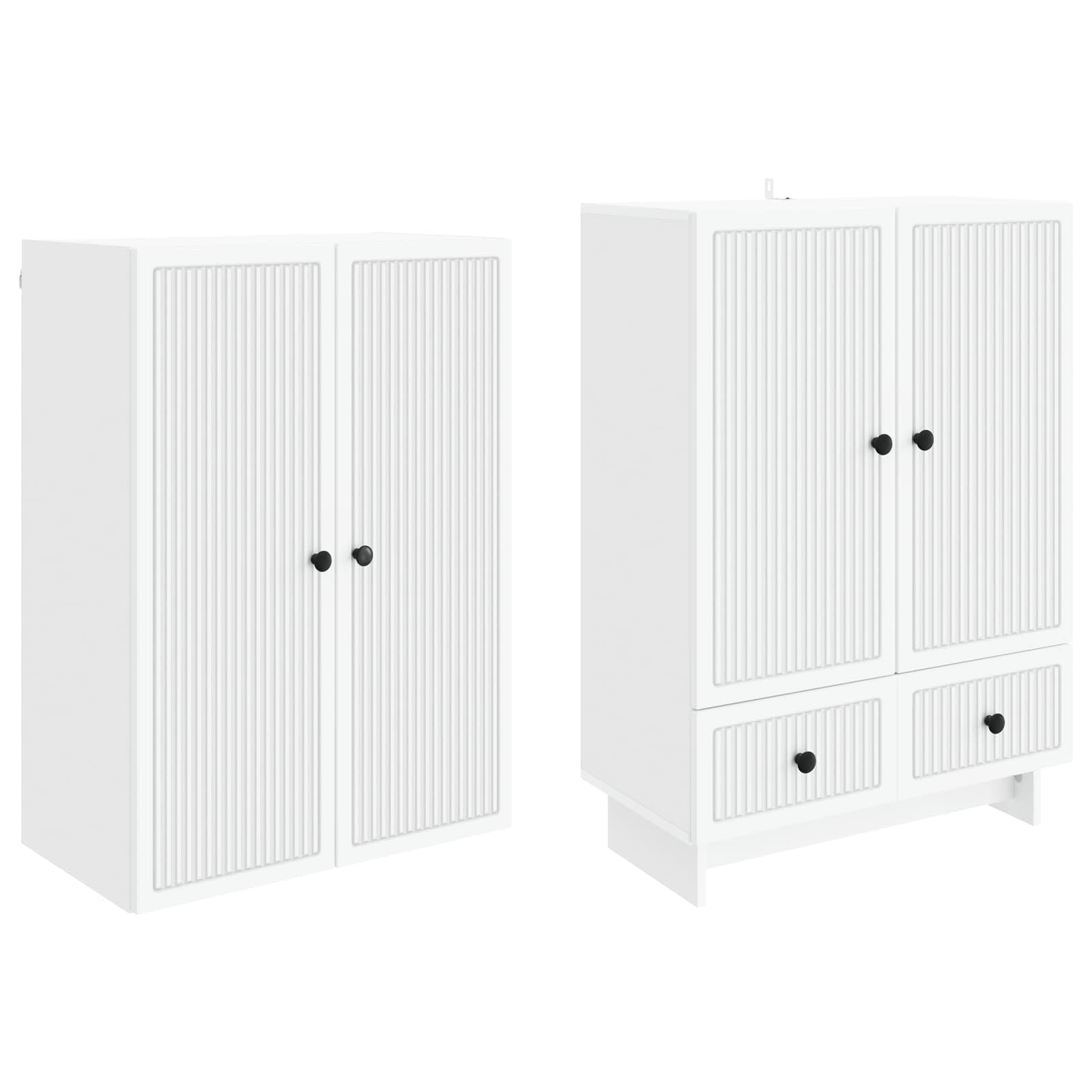 Cabinet Set 2 pcs White 66 x 34.5 x 95 cm Engineered Wood
