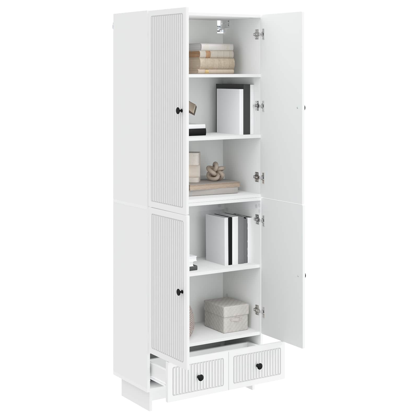 Cabinet Set 2 pcs White 66 x 34.5 x 95 cm Engineered Wood