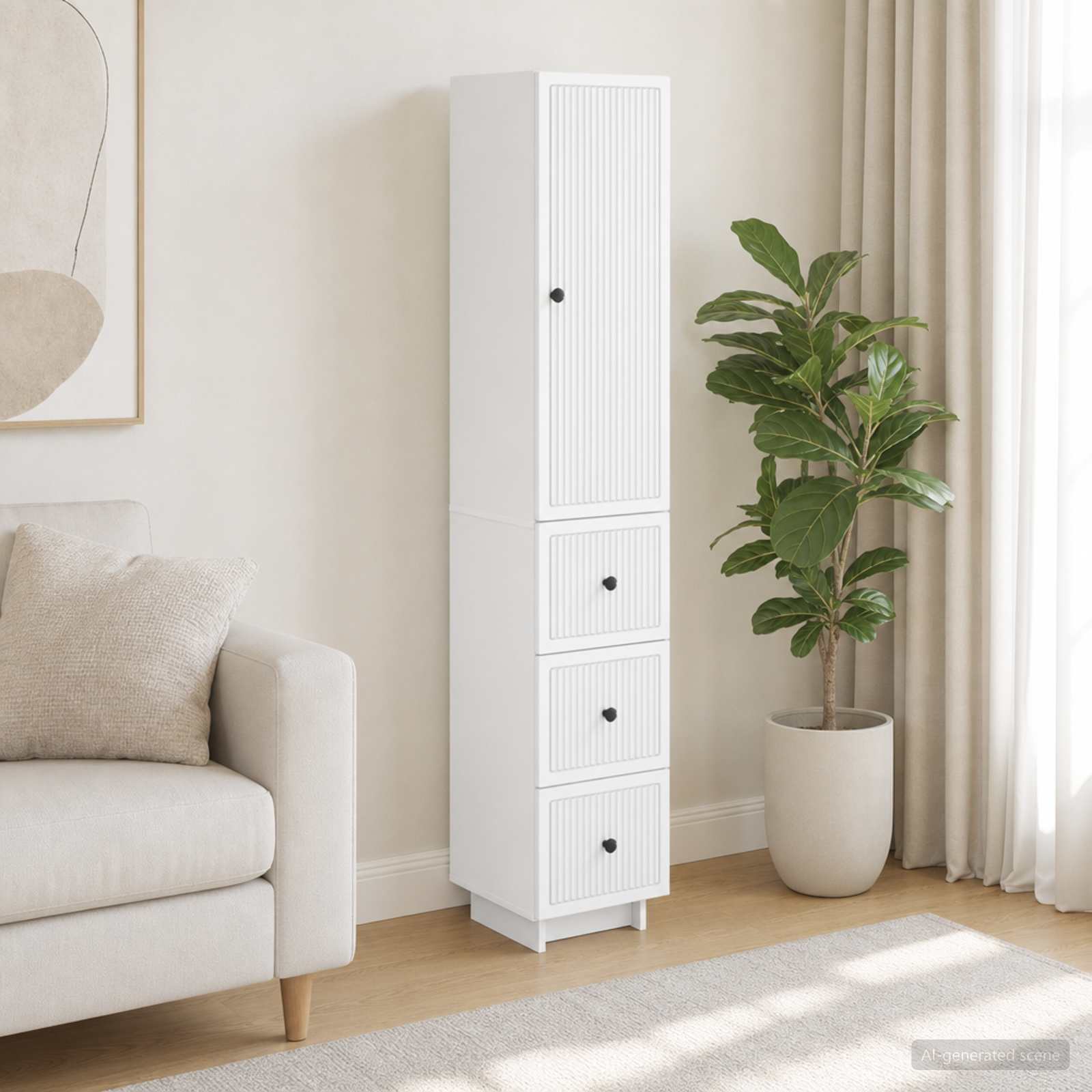 Cabinet Set 2 pcs White 33 x 34.5 x 90 cm Engineered Wood