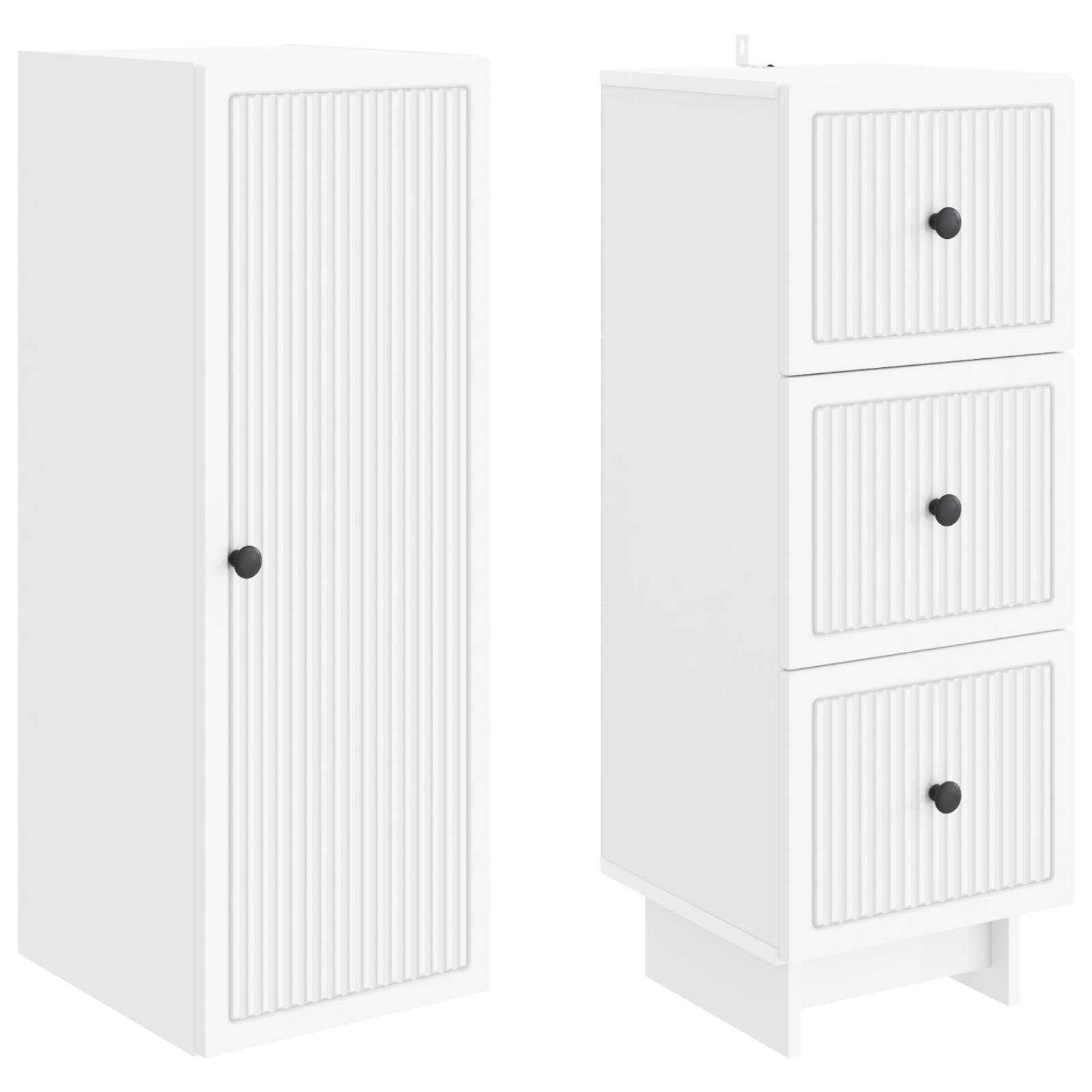 Cabinet Set 2 pcs White 33 x 34.5 x 90 cm Engineered Wood