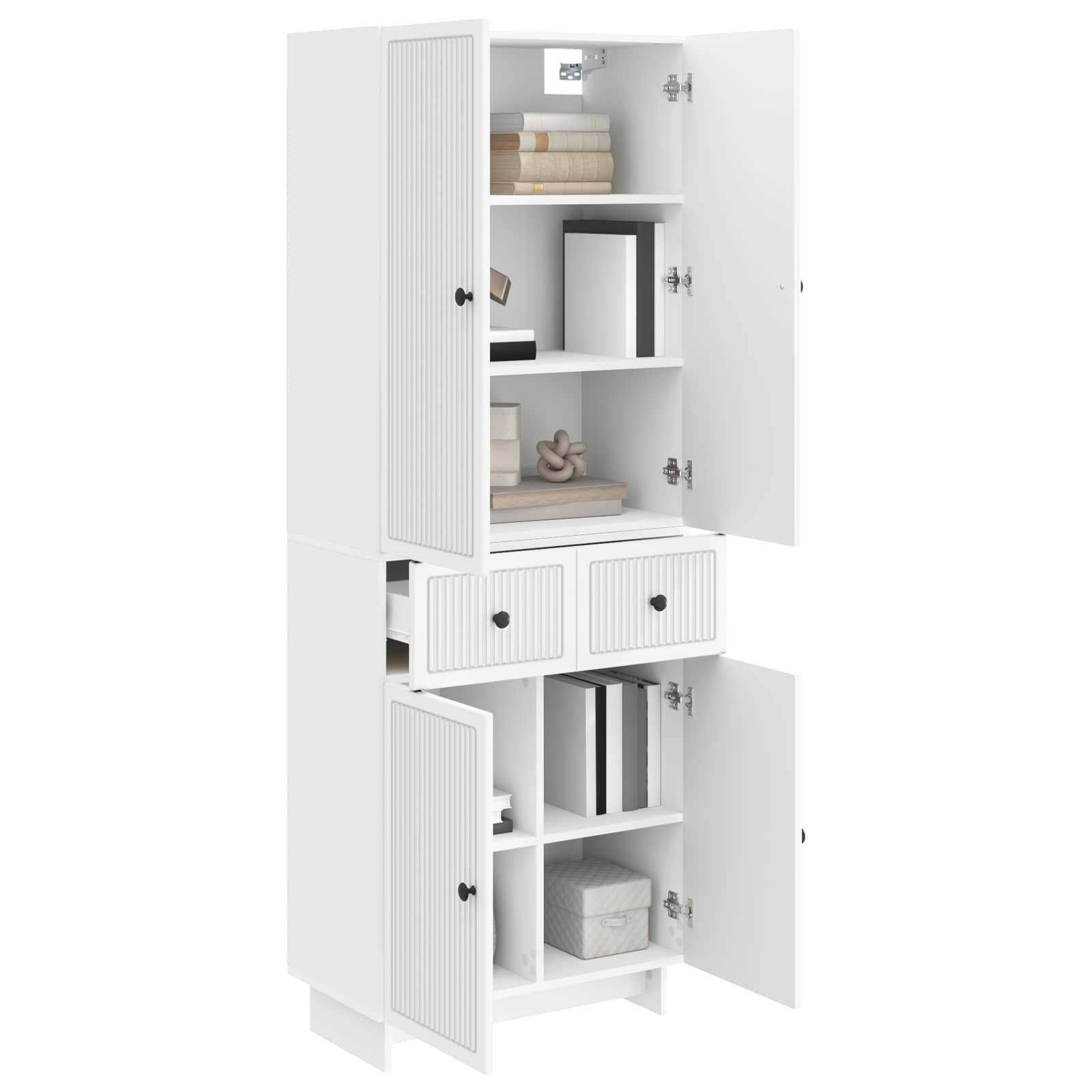 Cabinet Set 2 pcs White 66 x 34.5 x 90 cm Engineered Wood