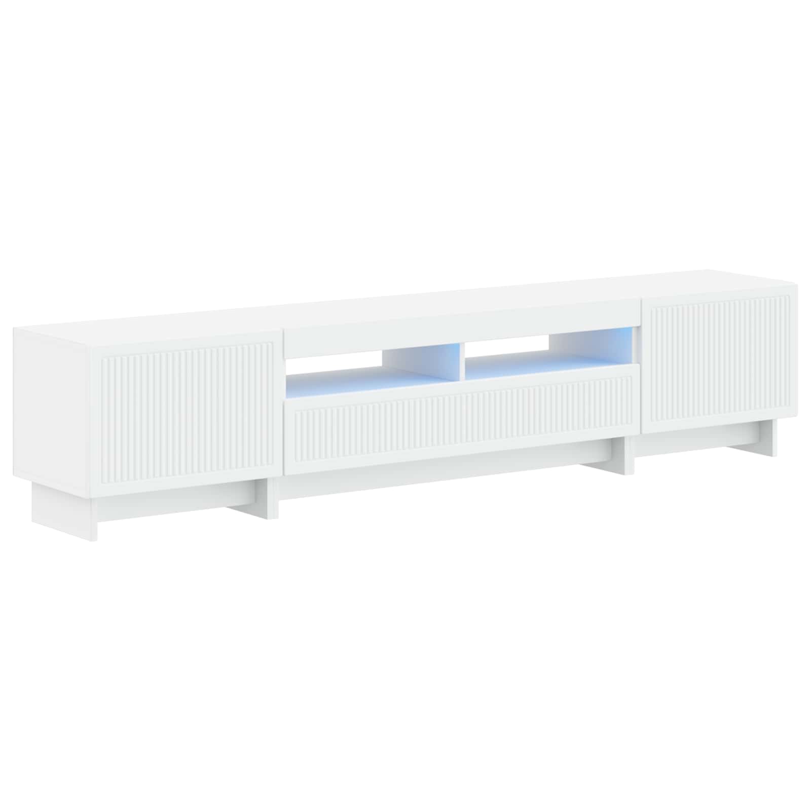 5 Piece LED TV Cabinet White Engineered Wood