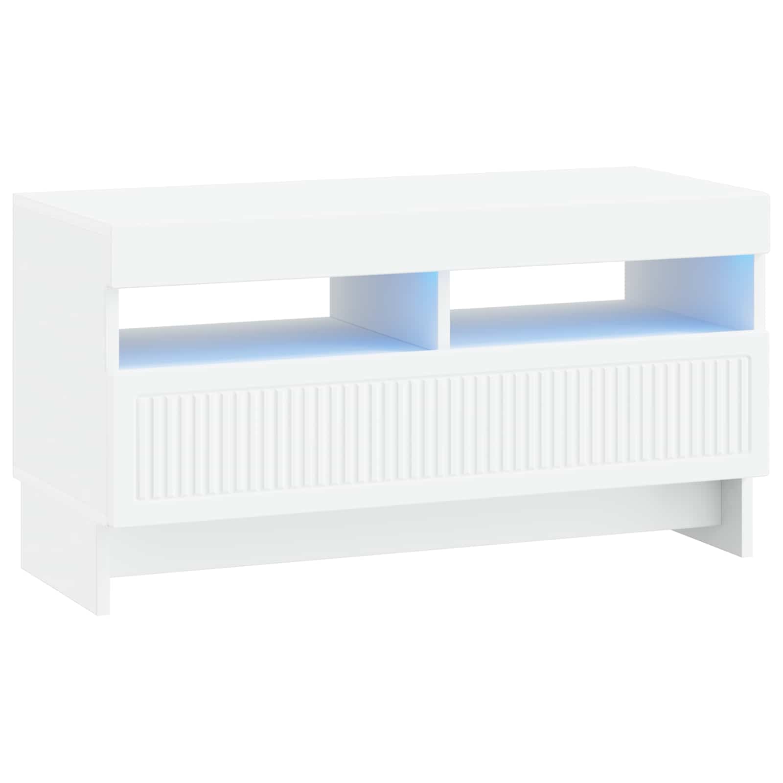 5 Piece LED TV Cabinet White Engineered Wood