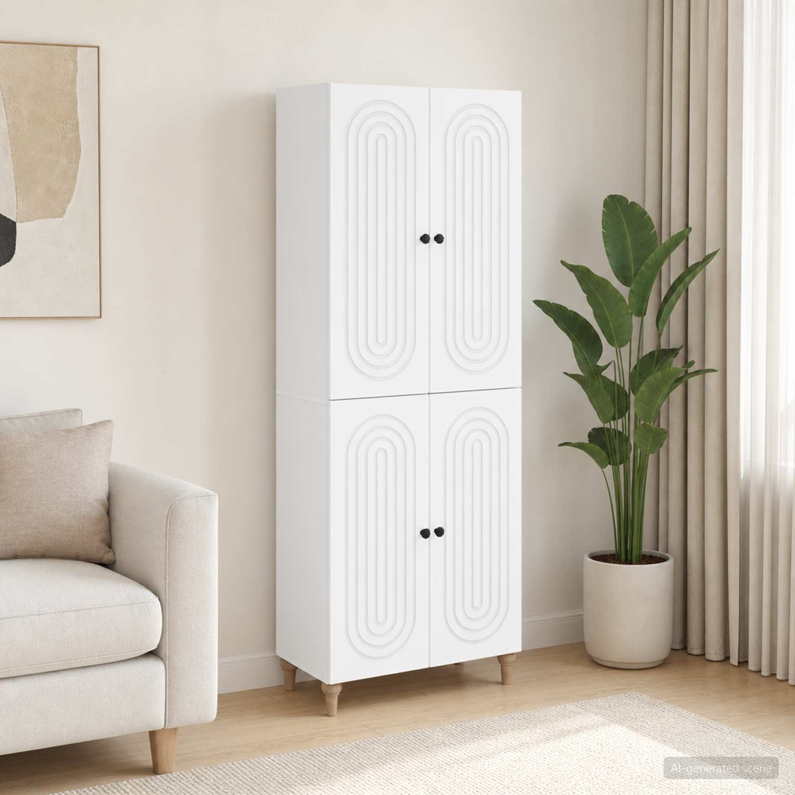 Cabinet Set 2 pcs 66 x 34.5 x 90 cm Engineered Wood