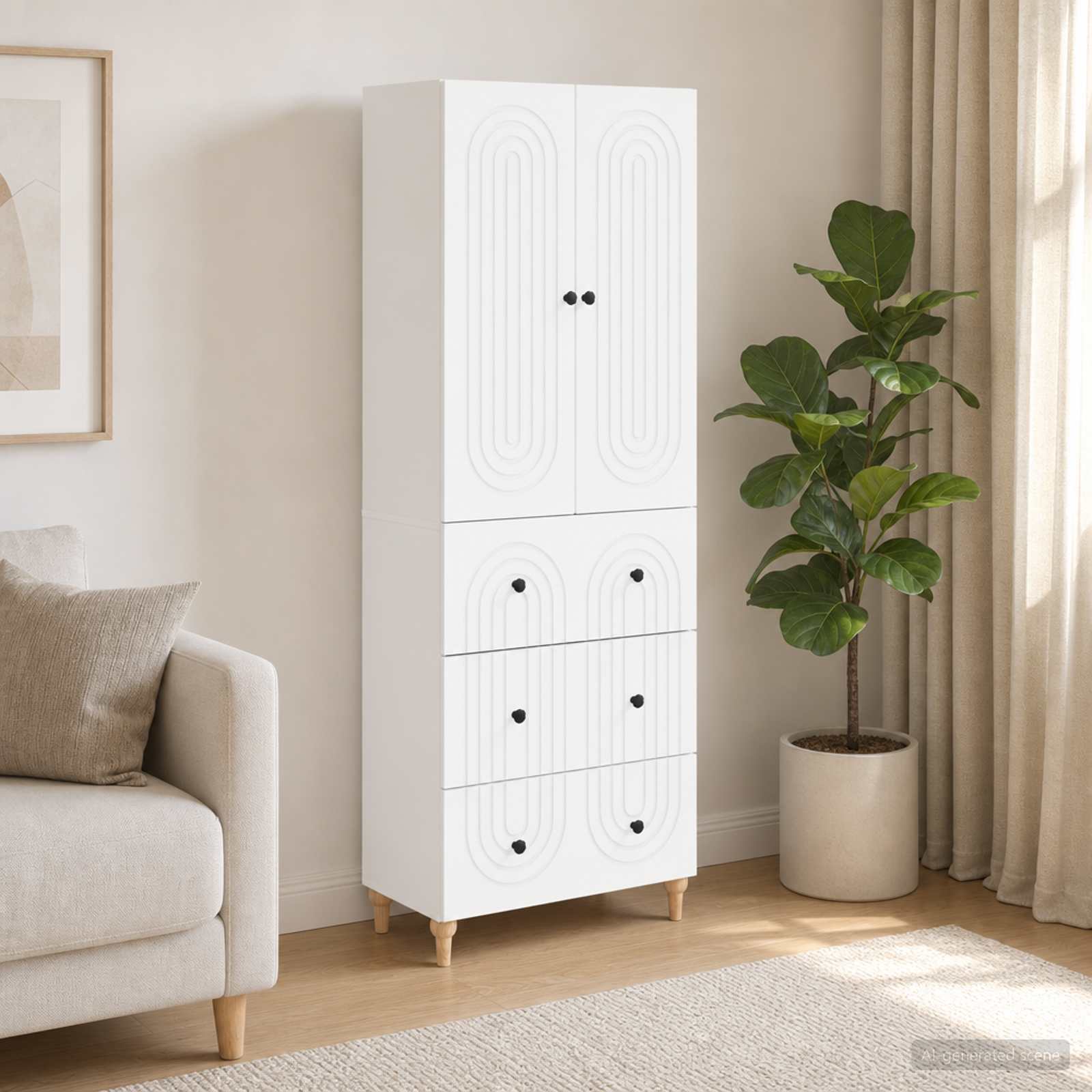 Cabinet Set 2 pcs 66 x 34.5 x 90 cm Engineered Wood