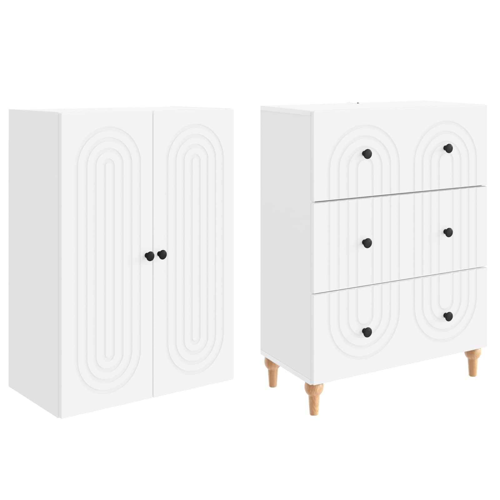 Cabinet Set 2 pcs 66 x 34.5 x 90 cm Engineered Wood