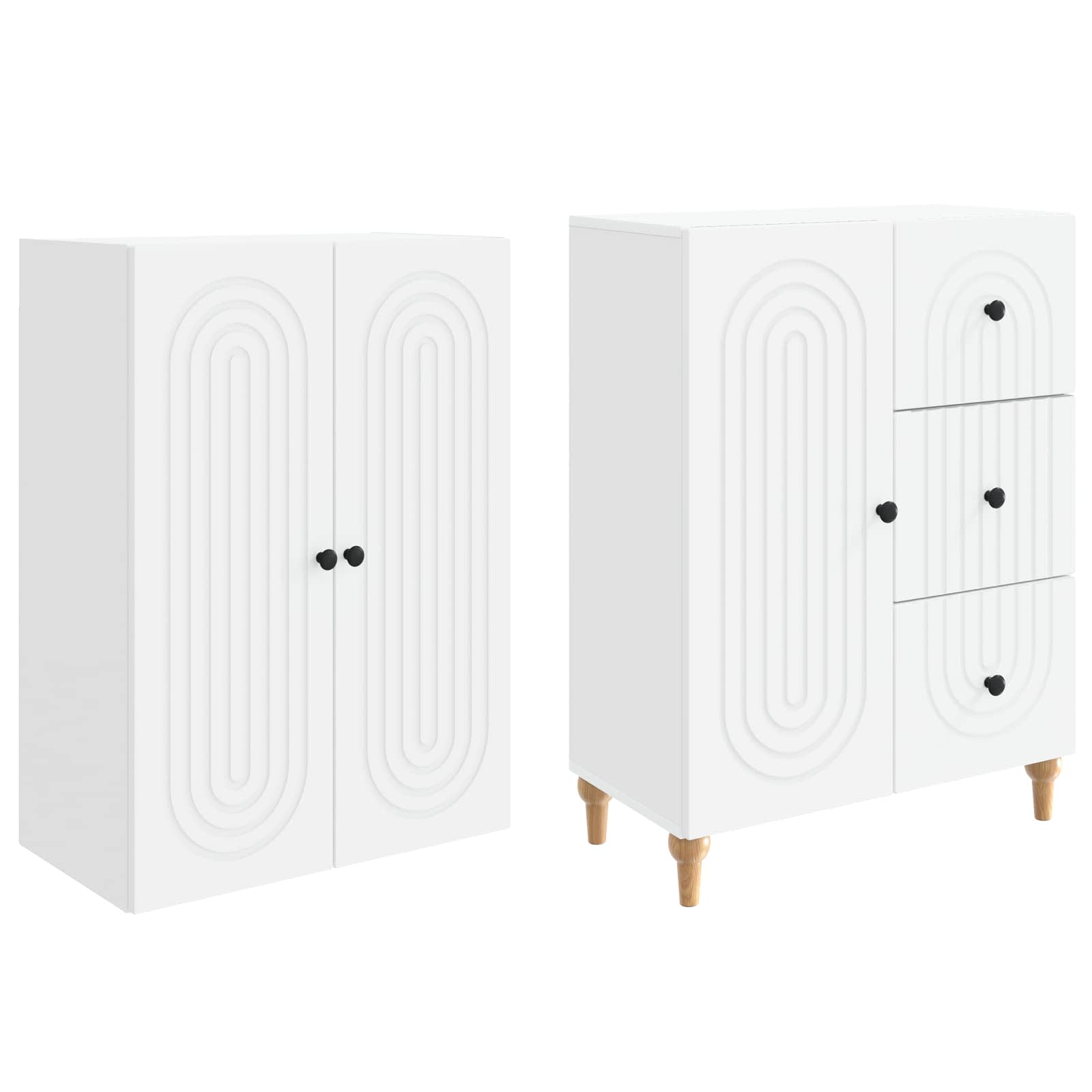 Cabinet Set 2 pcs White 66 x 34.5 x 90 cm Engineered Wood