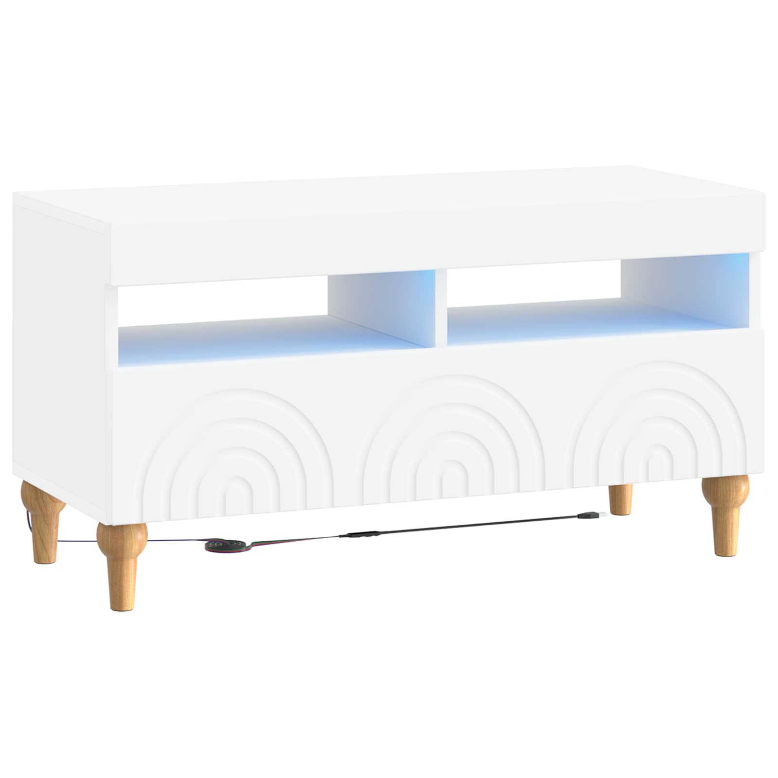 3 Piece LED TV Cabinet White Engineered Wood