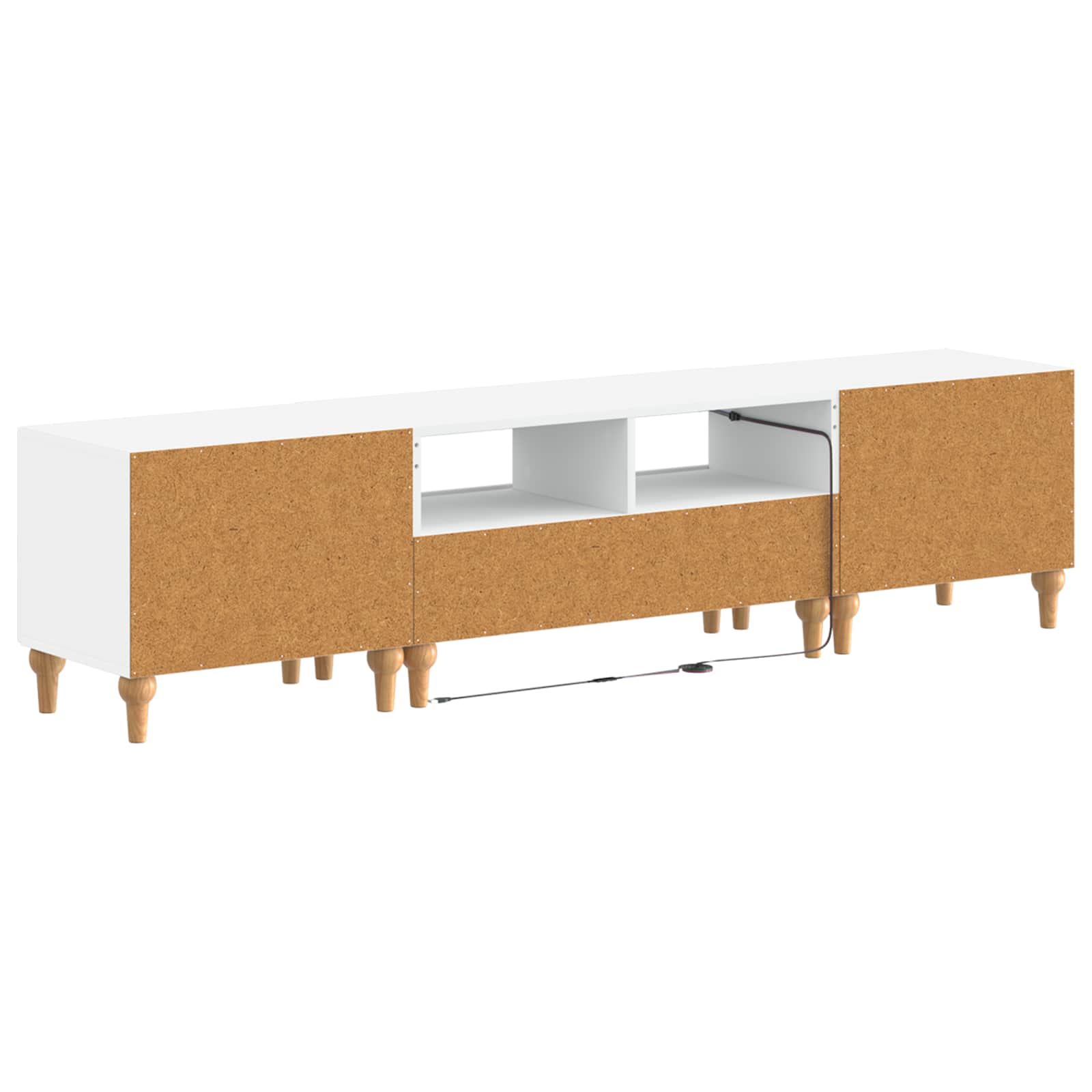 3 Piece LED TV Cabinet White Engineered Wood