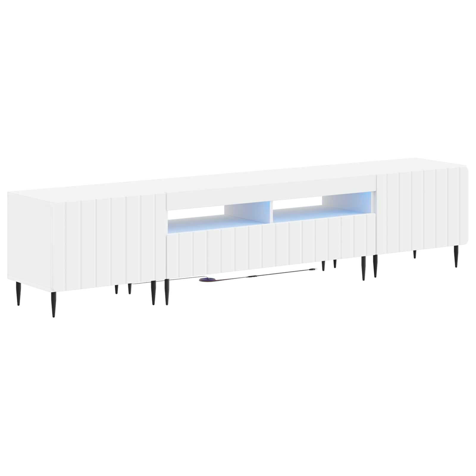 5 Piece LED TV Cabinet ZWOLLE White Engineered Wood