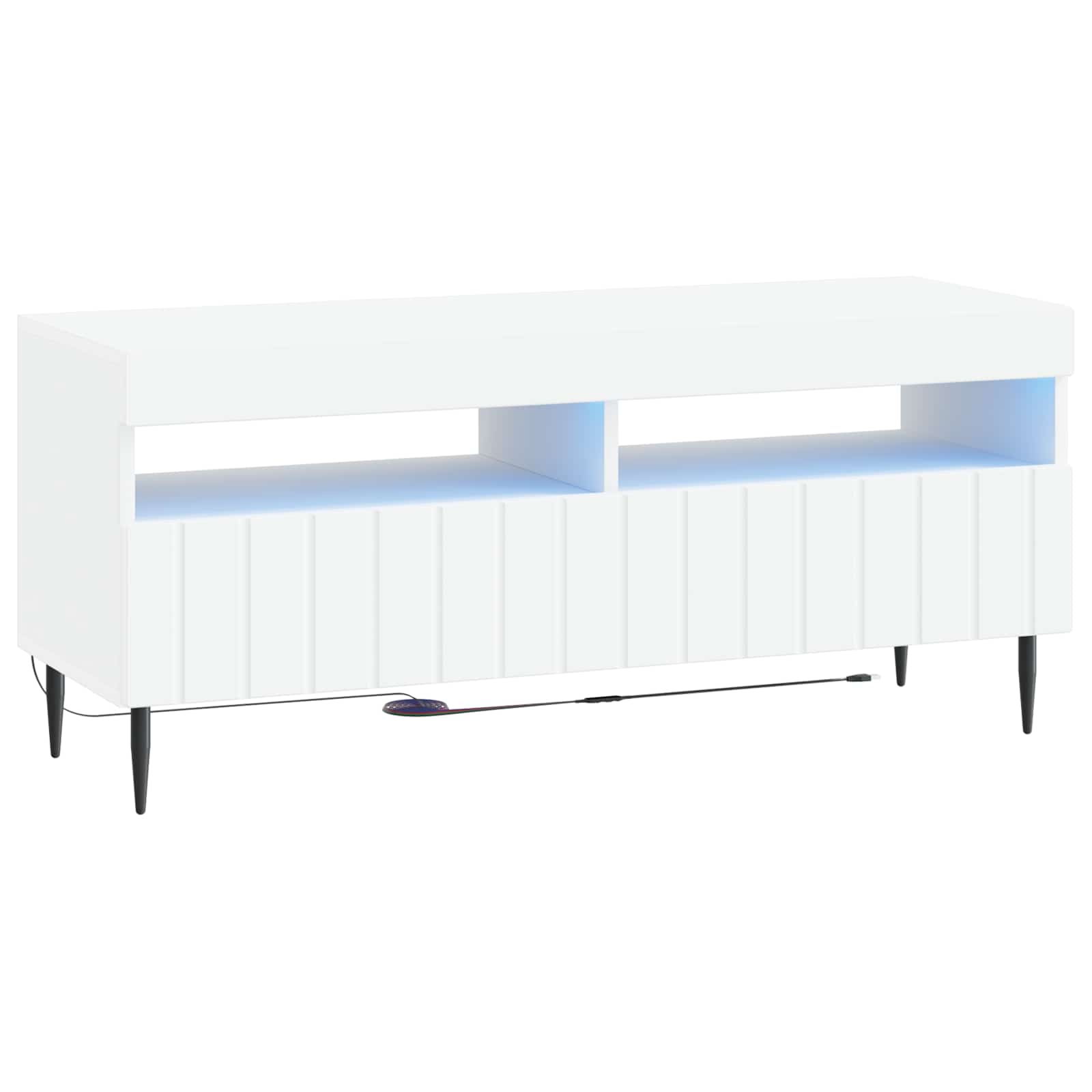 5 Piece LED TV Cabinet ZWOLLE White Engineered Wood
