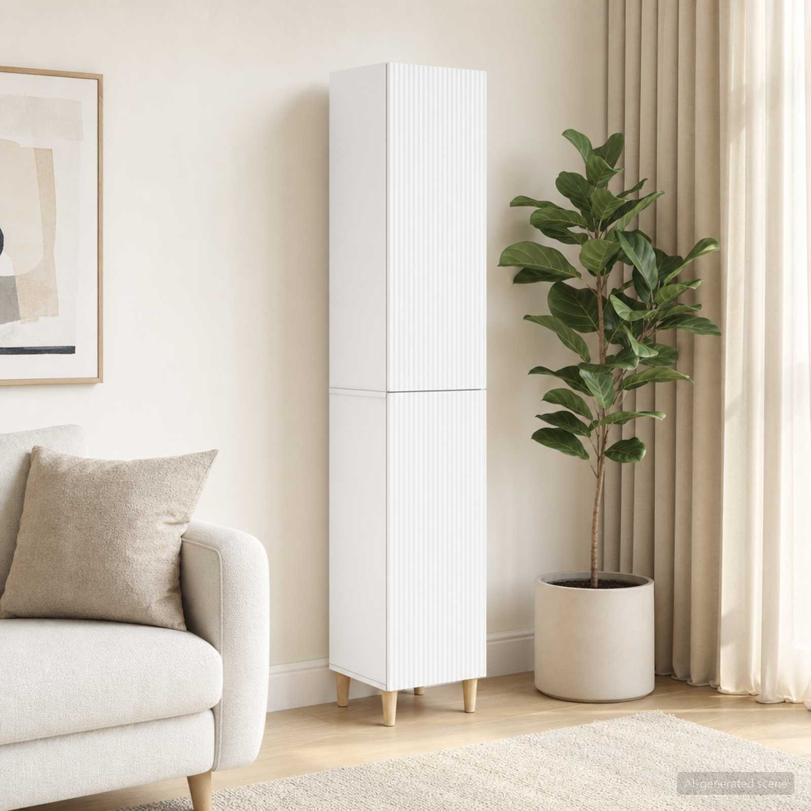 Cabinet Set 2 pcs White 33 x 34.5 x 90 cm Engineered Wood