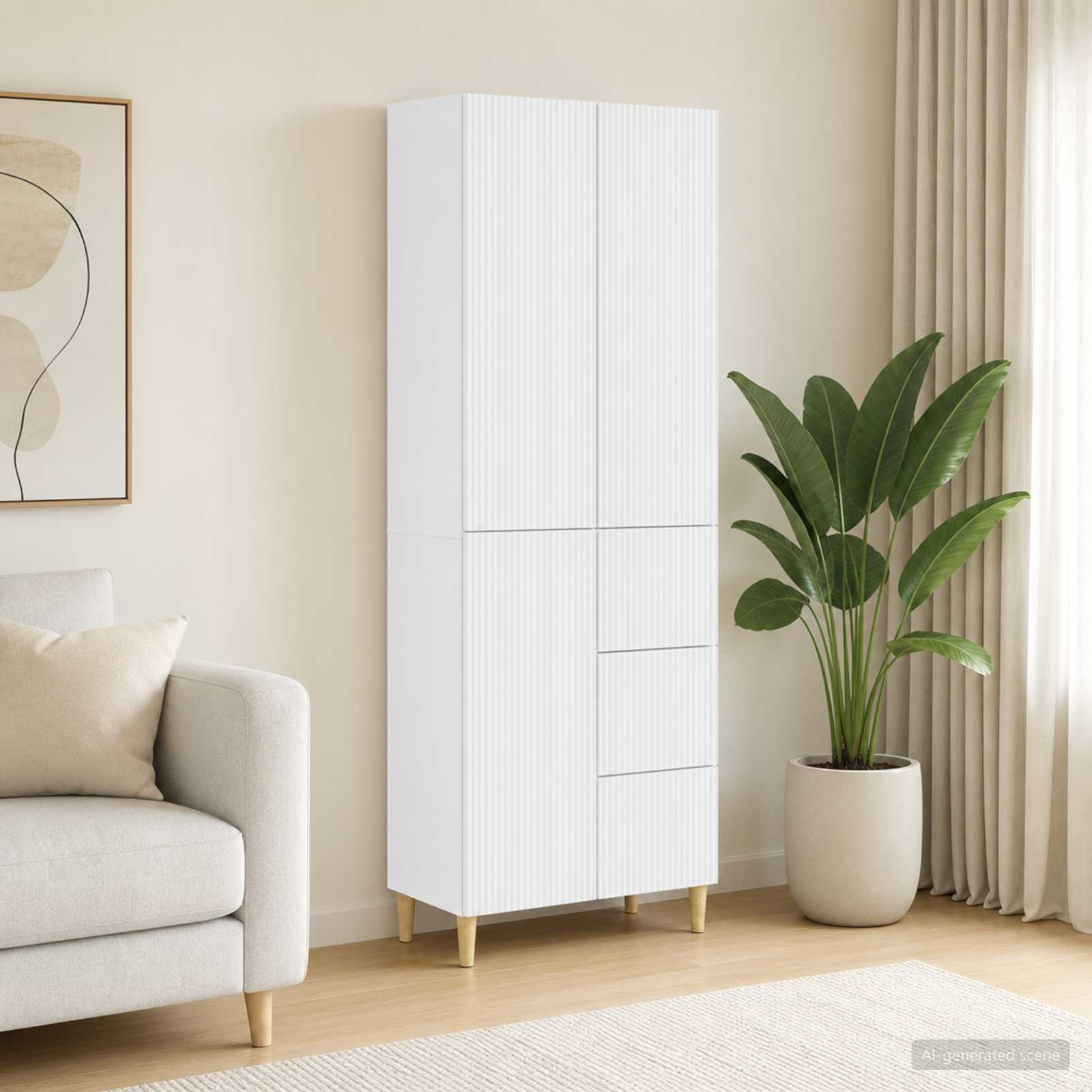 Cabinet Set 2 pcs White 66 x 34.5 x 90 cm Engineered Wood