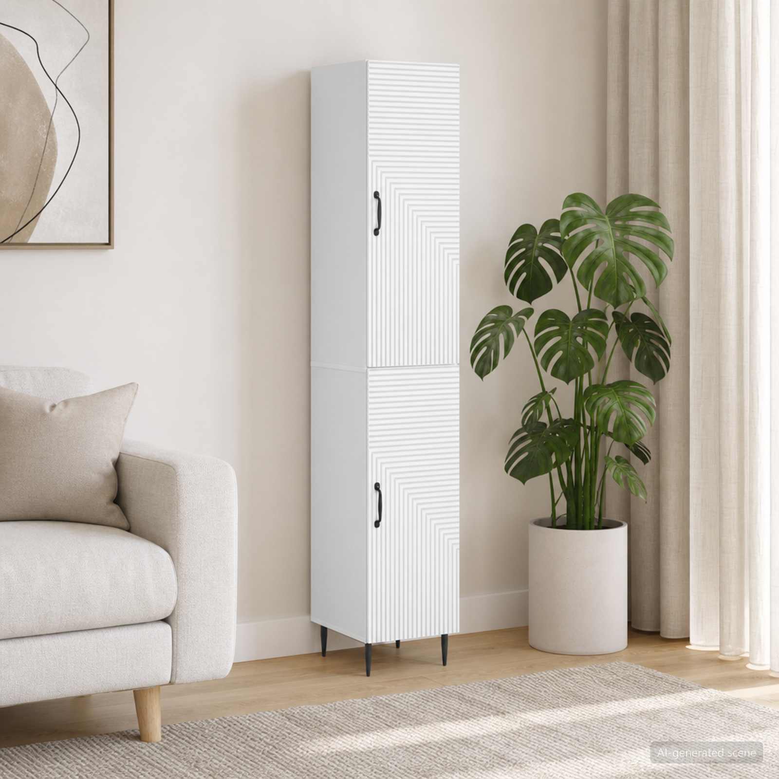 Cabinet Set 2 pcs White 33 x 34.5 x 89.5 cm Engineered Wood