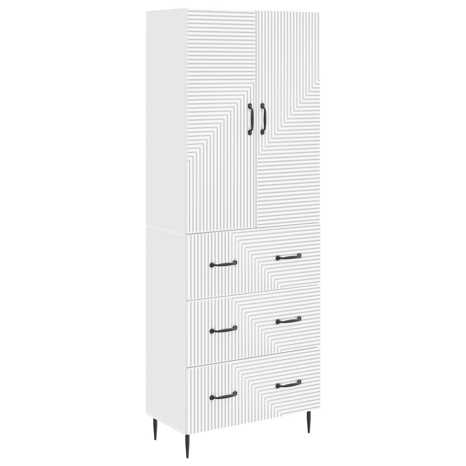 Cabinet Set 2 pcs White 66 x 34.5 x 90 cm Engineered Wood