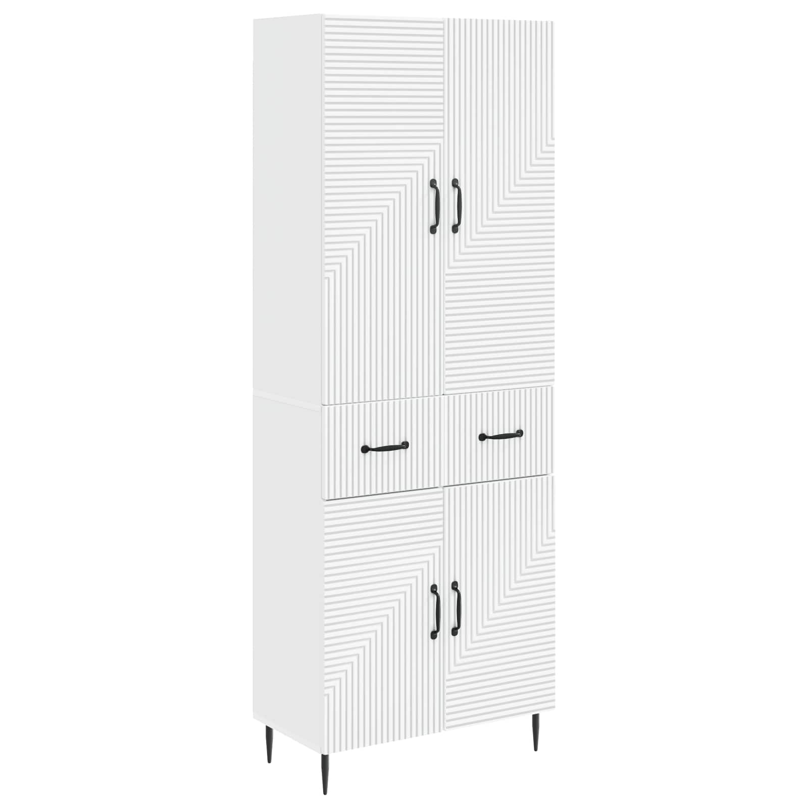Cabinet Set 2 pcs White 66 x 34.5 x 89.5 cm Engineered Wood