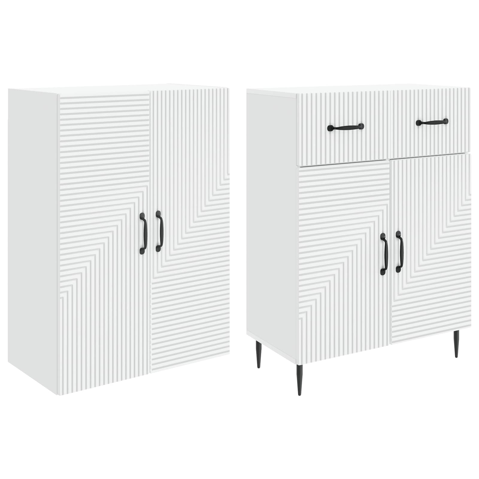 Cabinet Set 2 pcs White 66 x 34.5 x 89.5 cm Engineered Wood