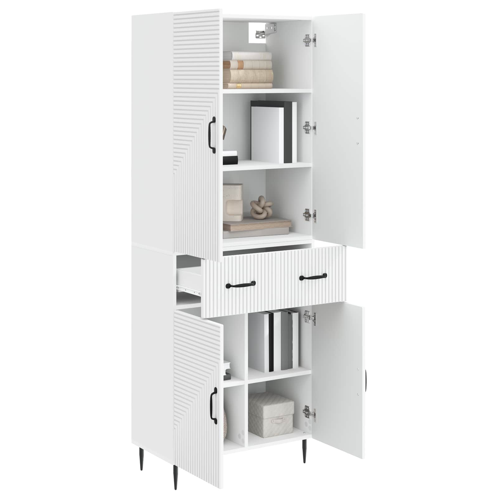 Cabinet Set 2 pcs White 66 x 34.5 x 89.5 cm Engineered Wood