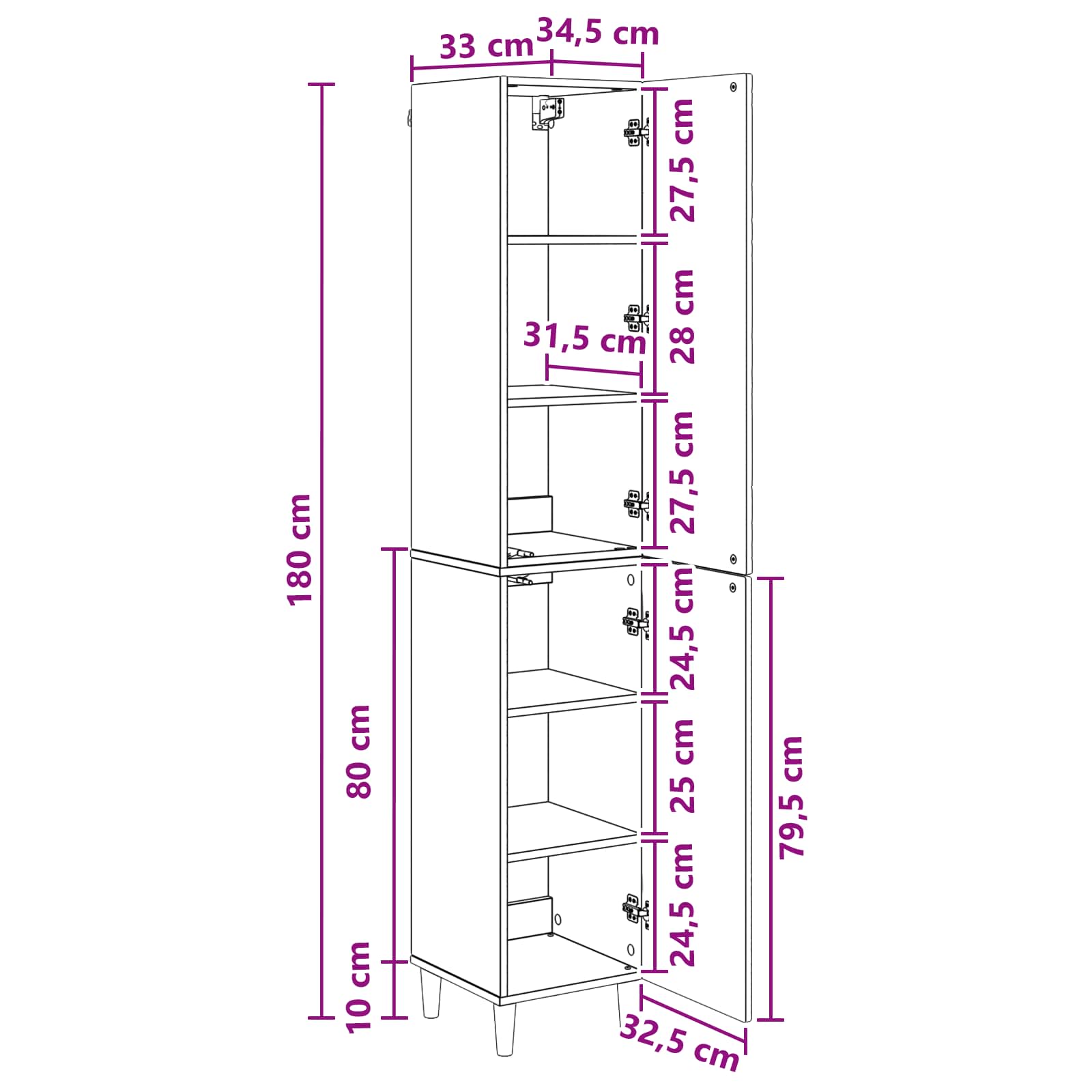 Cabinet Set 2 pcs White Engineered Wood
