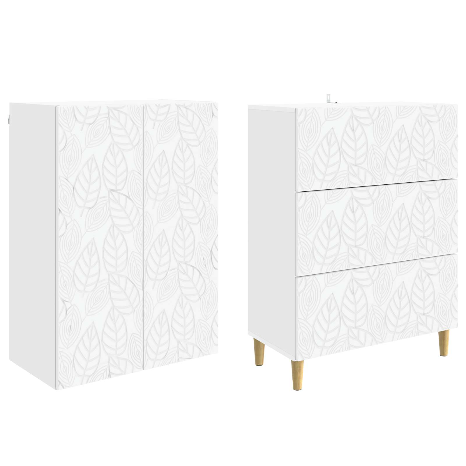 Cabinet Set 2 pcs White 66 x 34.5 x 90 cm Engineered Wood