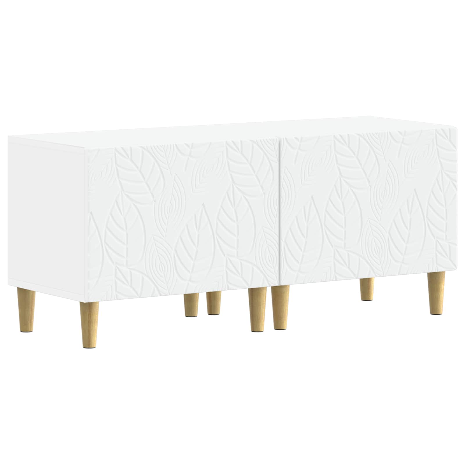 5 Piece LED TV Cabinet White Engineered Wood