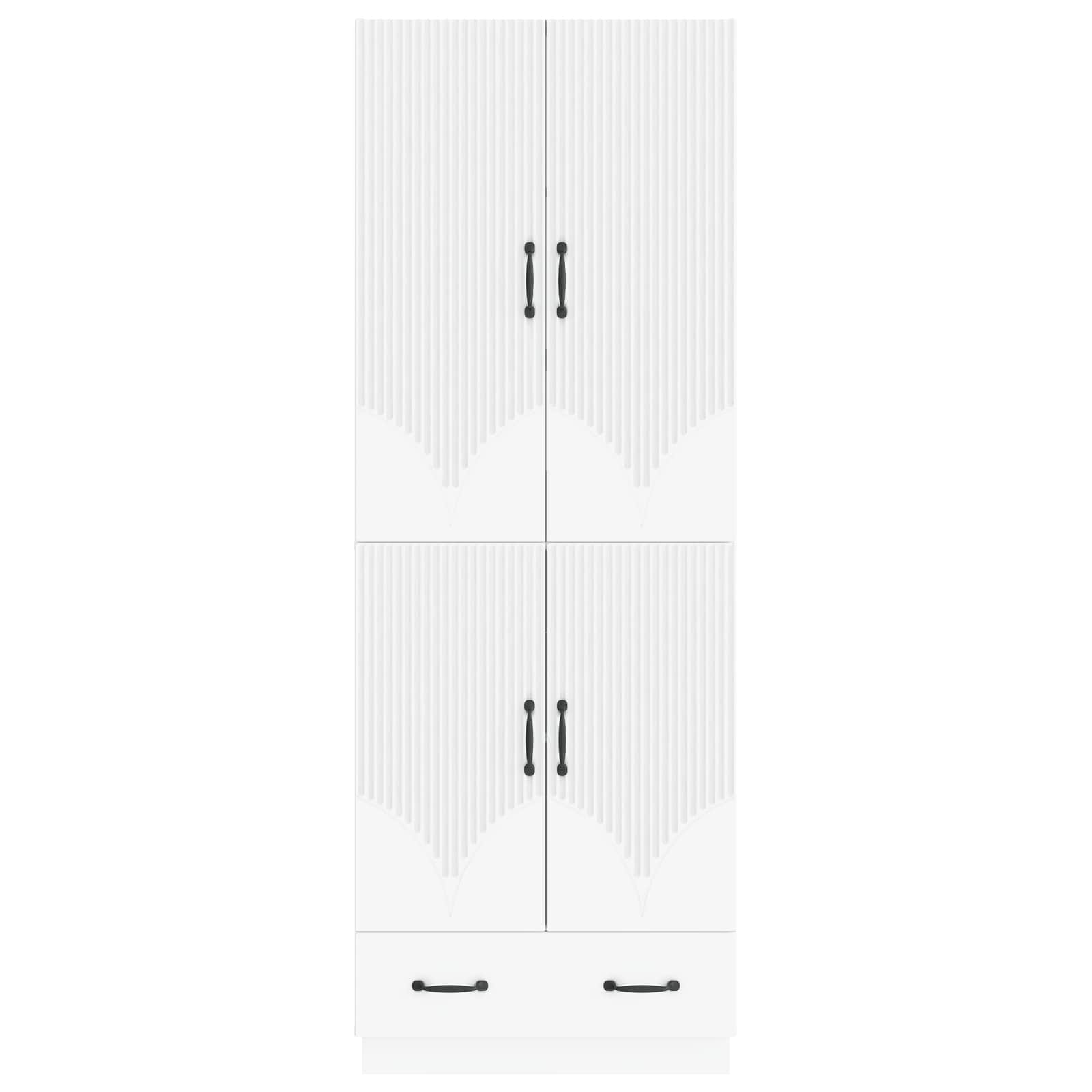 Cabinet Set 2 pcs White Engineered Wood