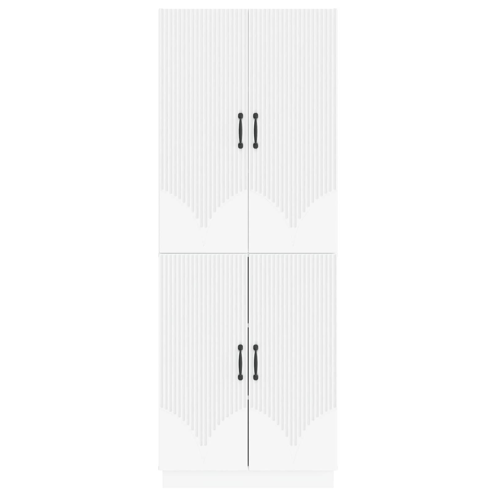 Cabinet Set 2 pcs White Engineered Wood