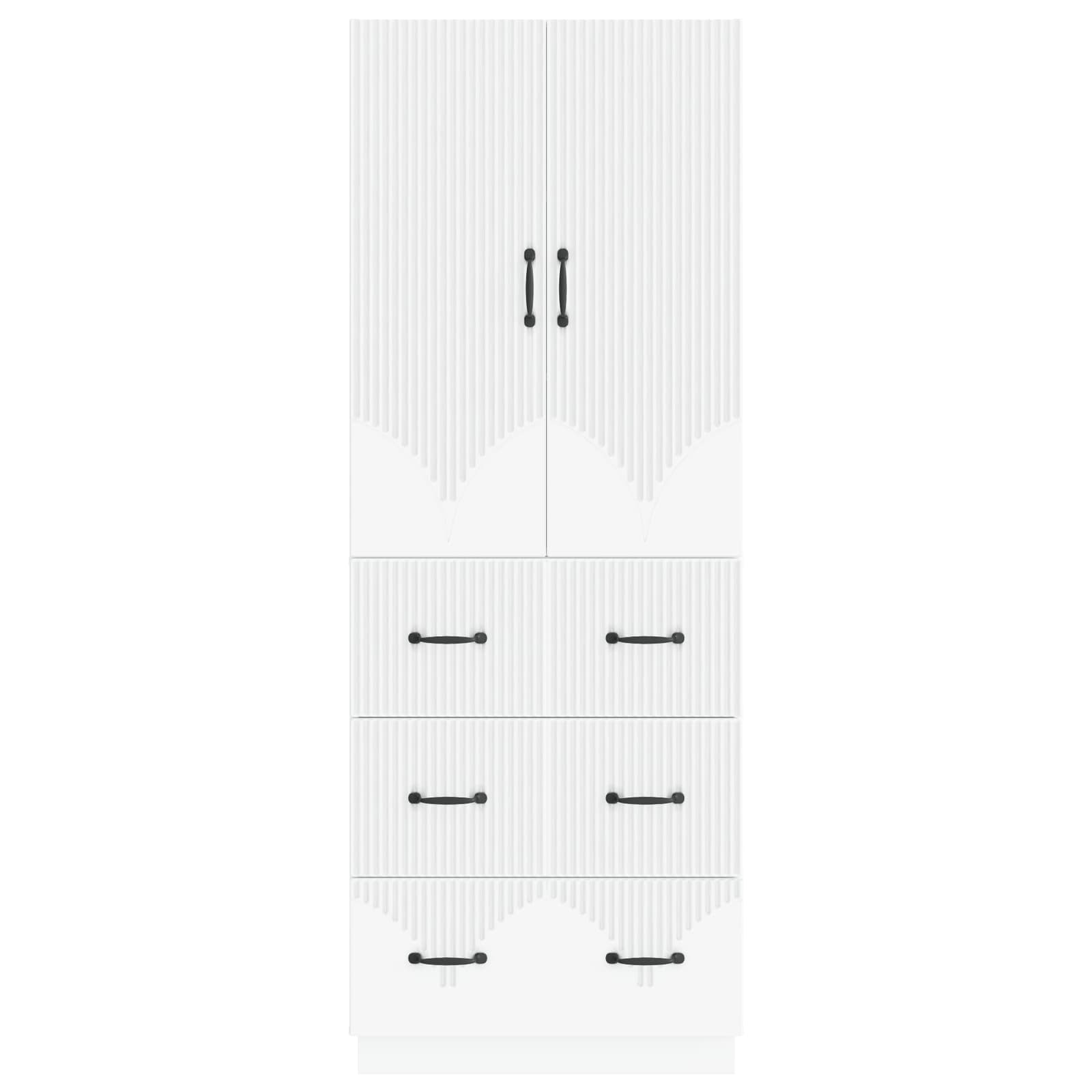 Cabinet Set 2 pcs White 66 x 34.5 x 87 cm Engineered Wood