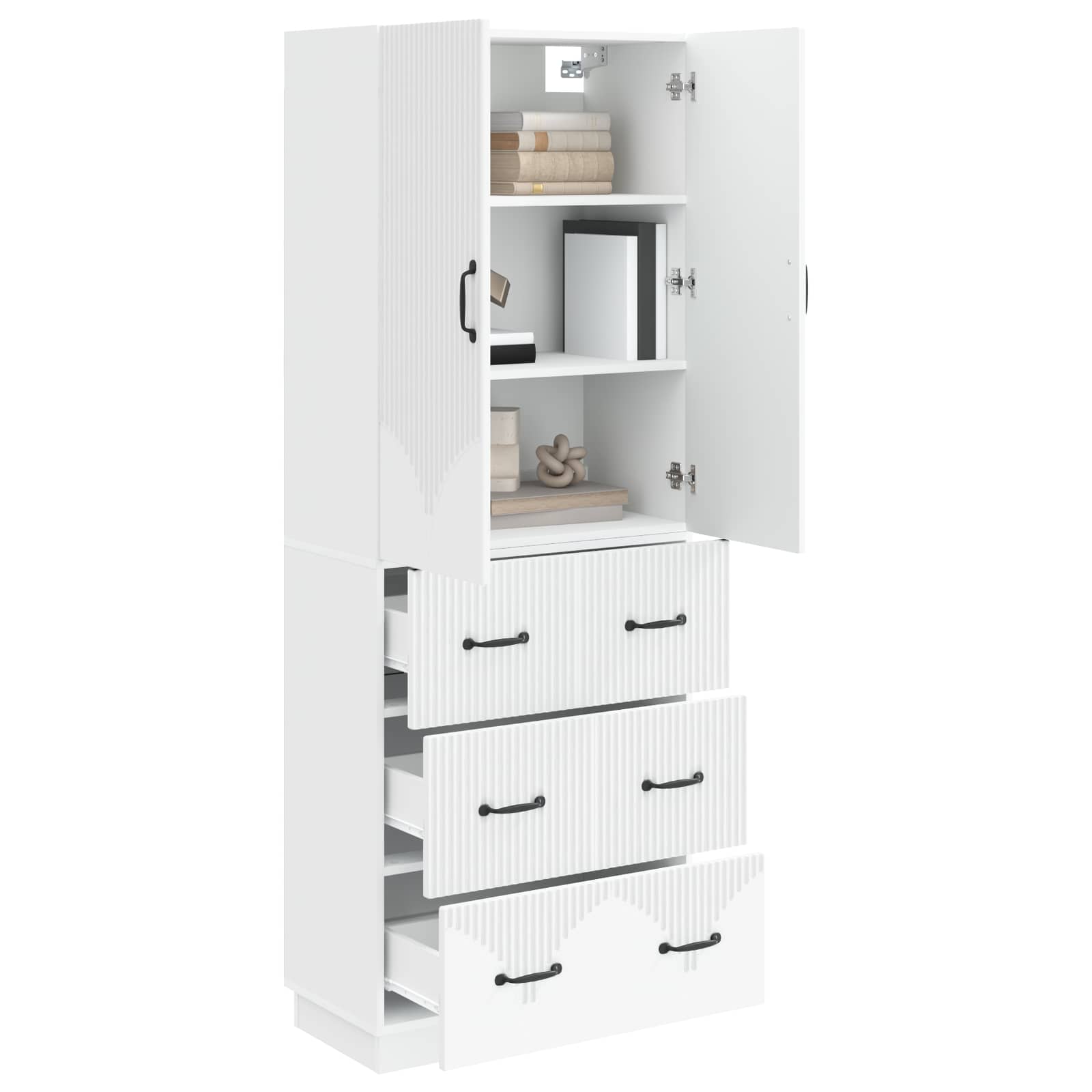 Cabinet Set 2 pcs White 66 x 34.5 x 87 cm Engineered Wood