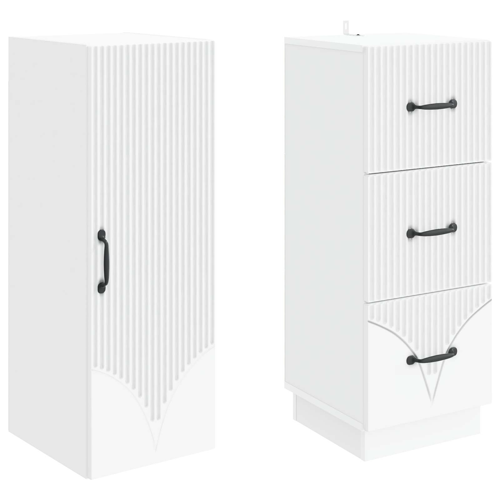 Cabinet Set 2 pcs White 33 x 34.5 x 87 cm Engineered Wood