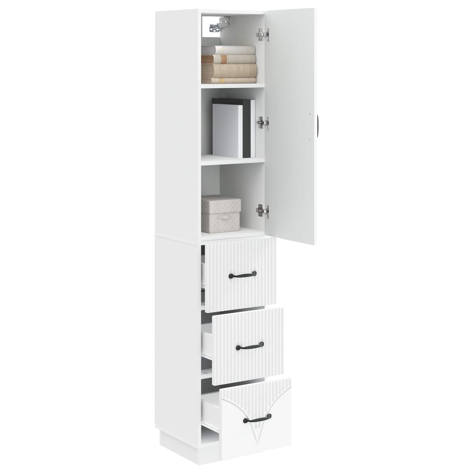 Cabinet Set 2 pcs White 33 x 34.5 x 87 cm Engineered Wood