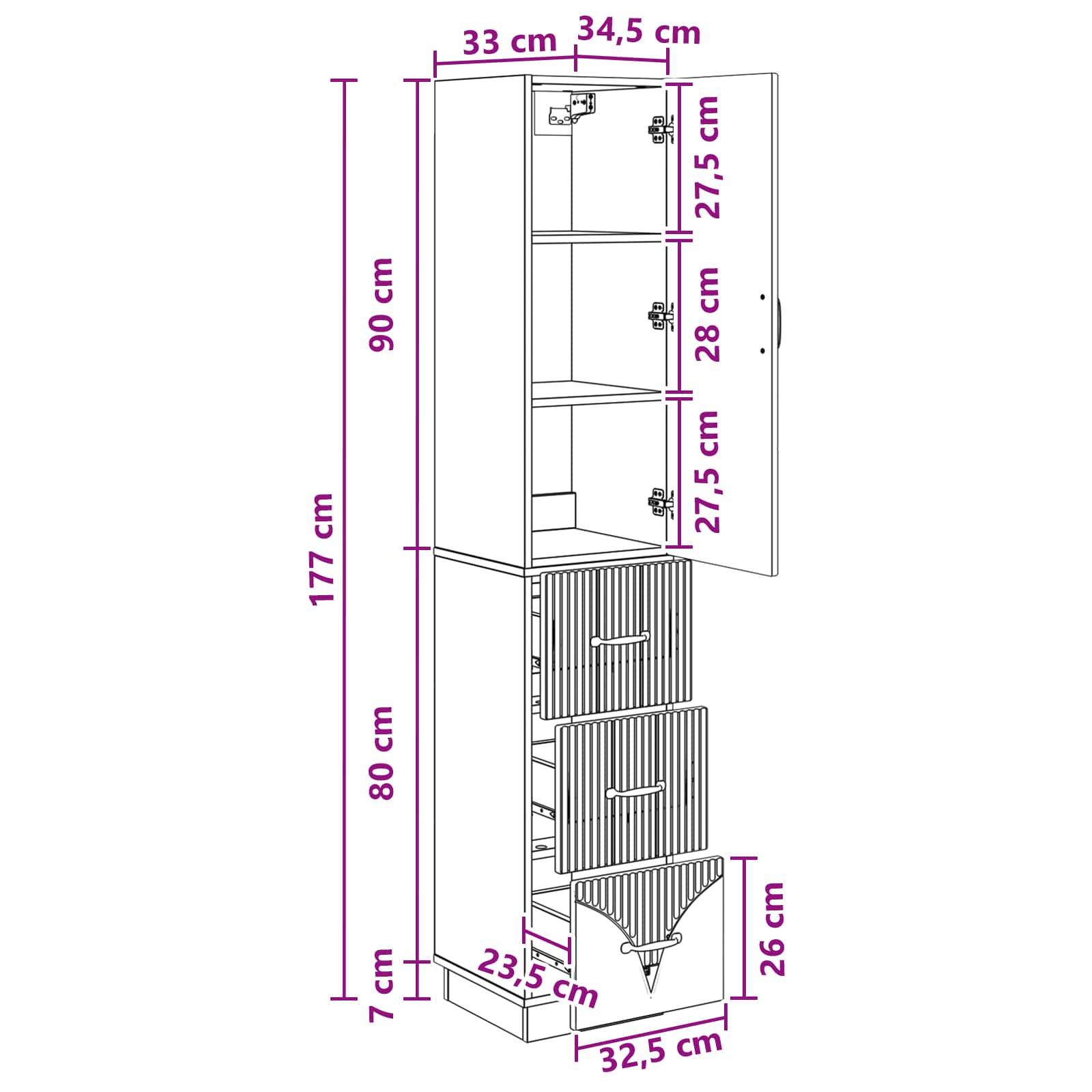 Cabinet Set 2 pcs White 33 x 34.5 x 87 cm Engineered Wood