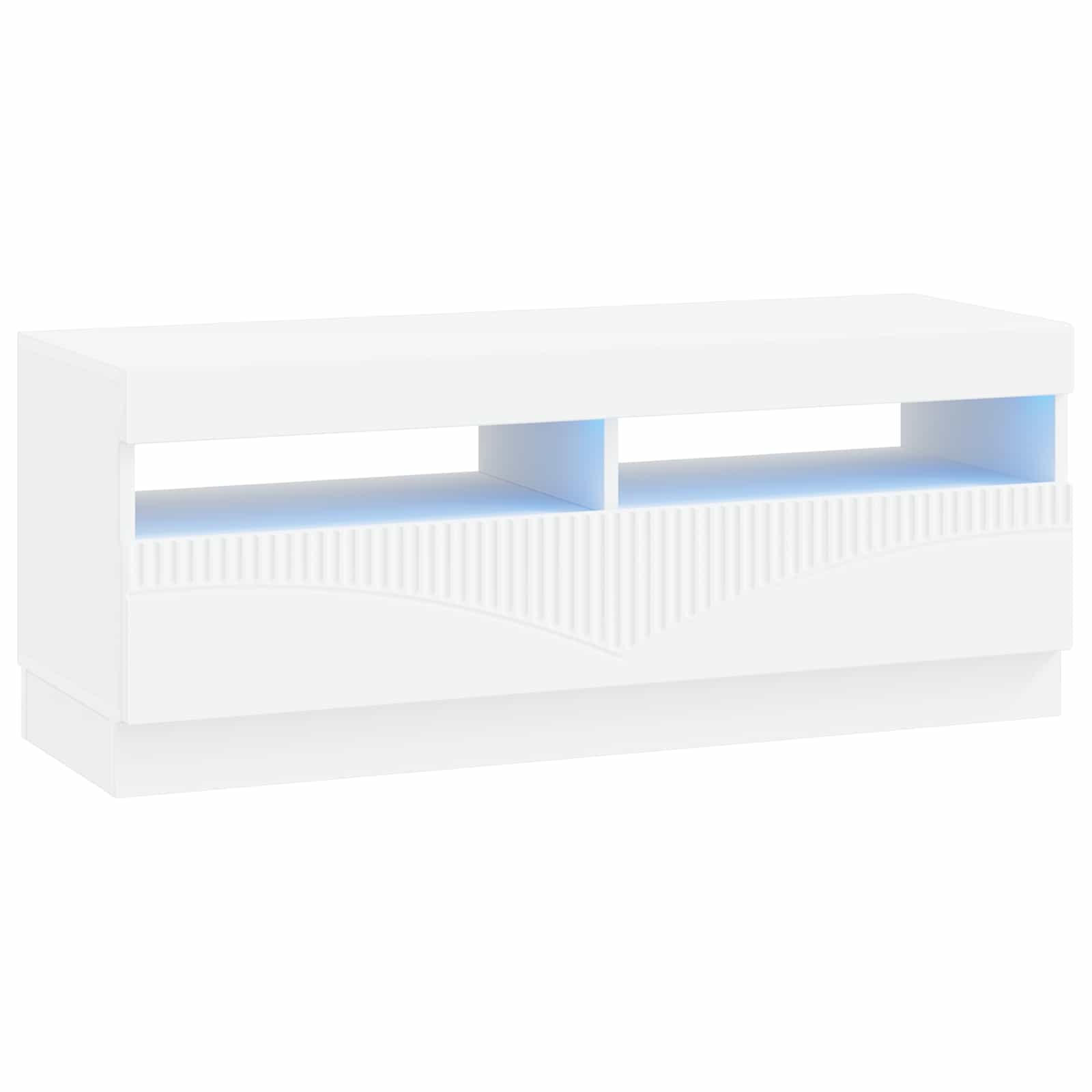 5 Piece LED TV Cabinet White Engineered Wood