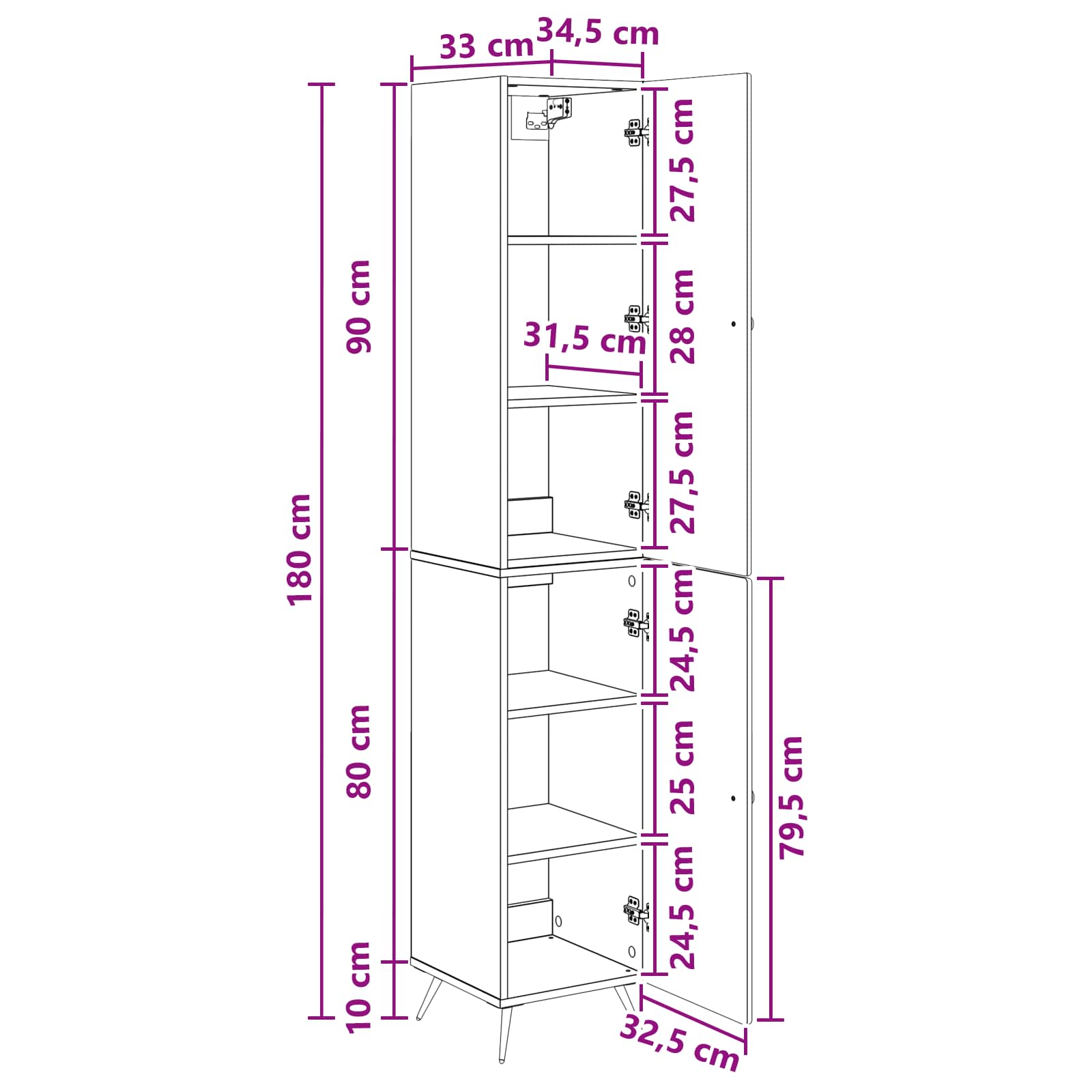 Cabinet Set 2 pcs White Engineered Wood