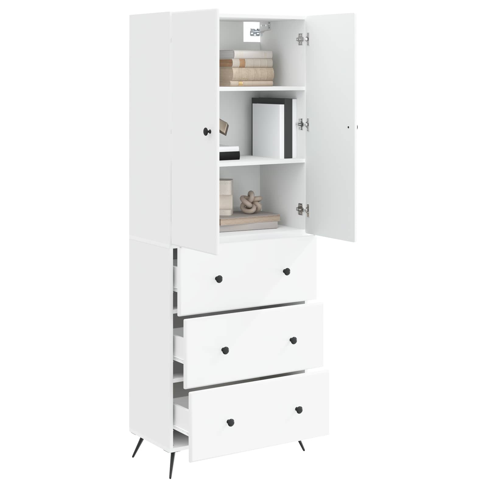 Cabinet Set 2 pcs White 66 x 34.5 x 90 cm Engineered Wood
