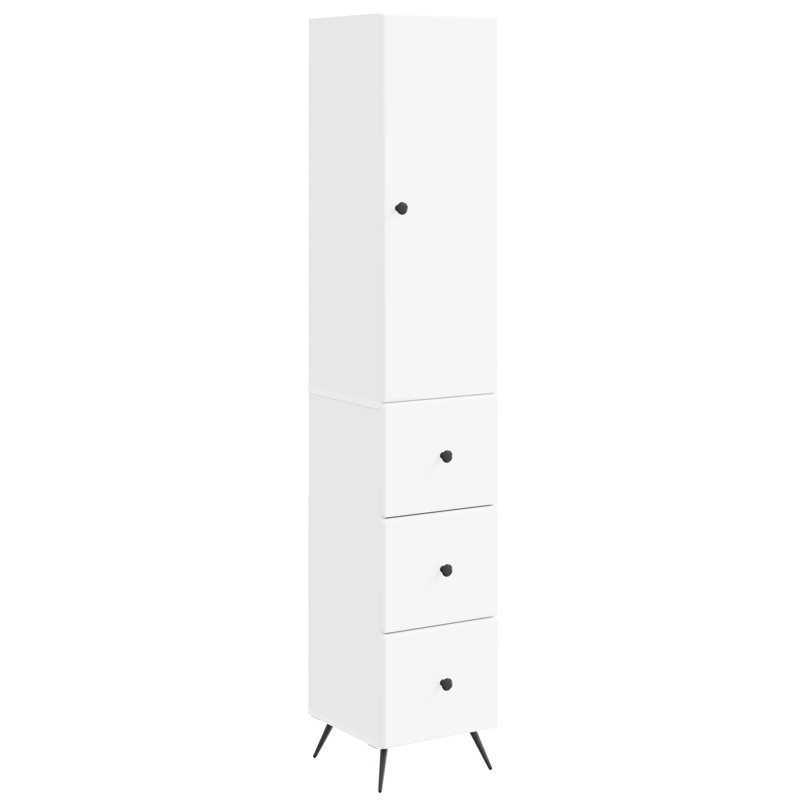 Cabinet Set 2 pcs White 34.5 x 34.5 x 90 cm Engineered Wood