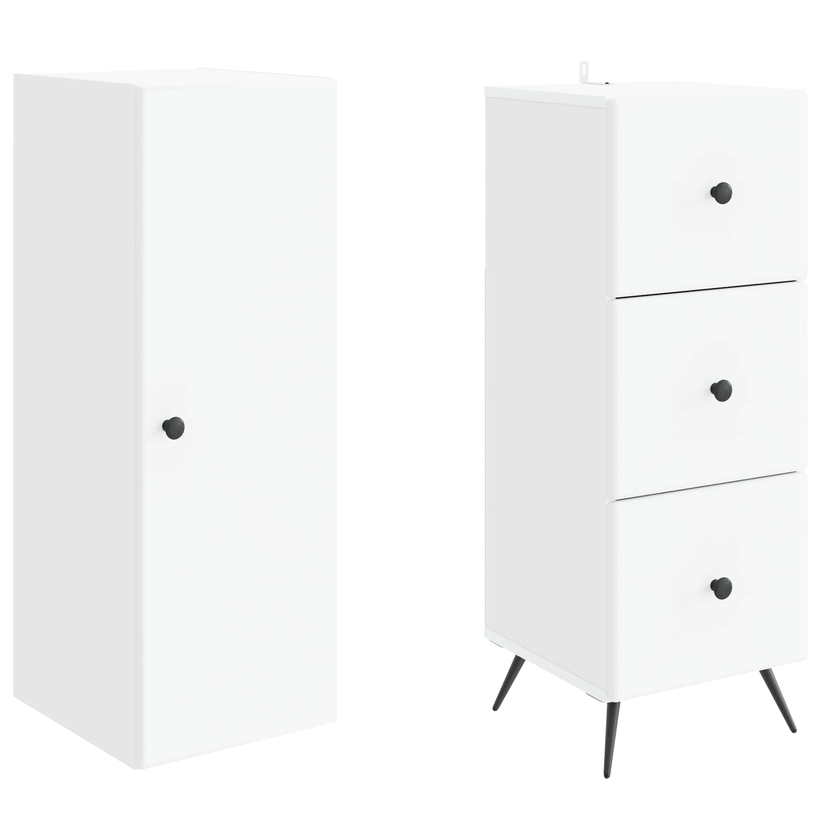Cabinet Set 2 pcs White 34.5 x 34.5 x 90 cm Engineered Wood