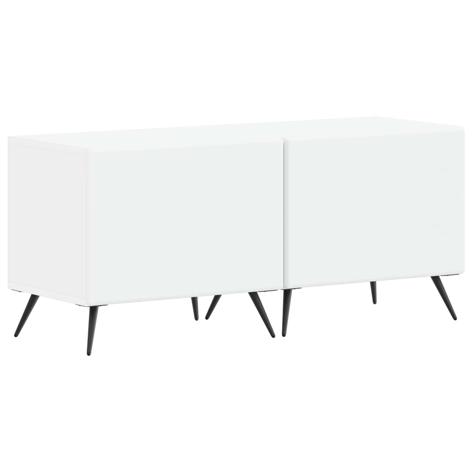5 Piece LED TV Cabinet White Engineered Wood