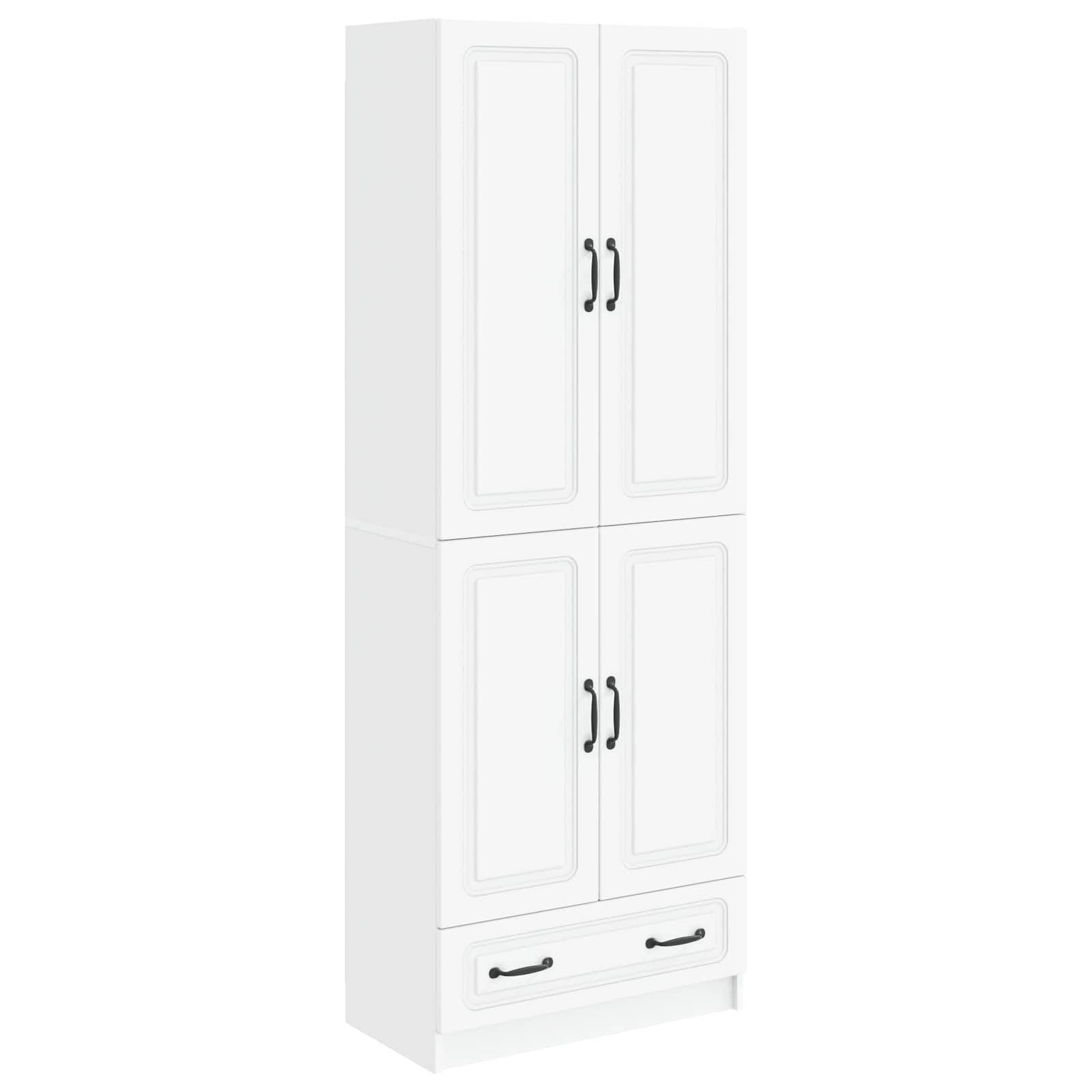 Cabinet Set 2 pcs White Engineered Wood