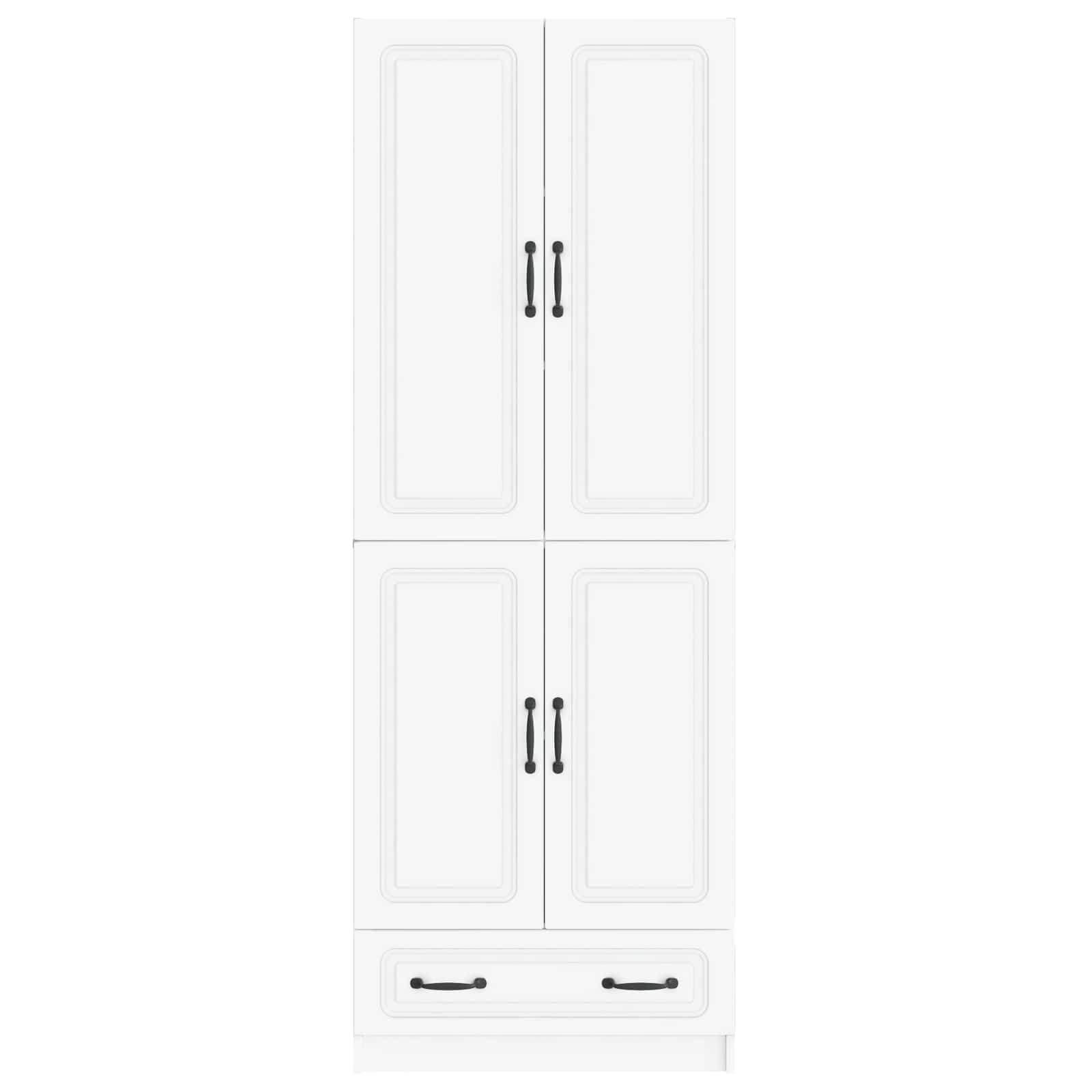 Cabinet Set 2 pcs White Engineered Wood
