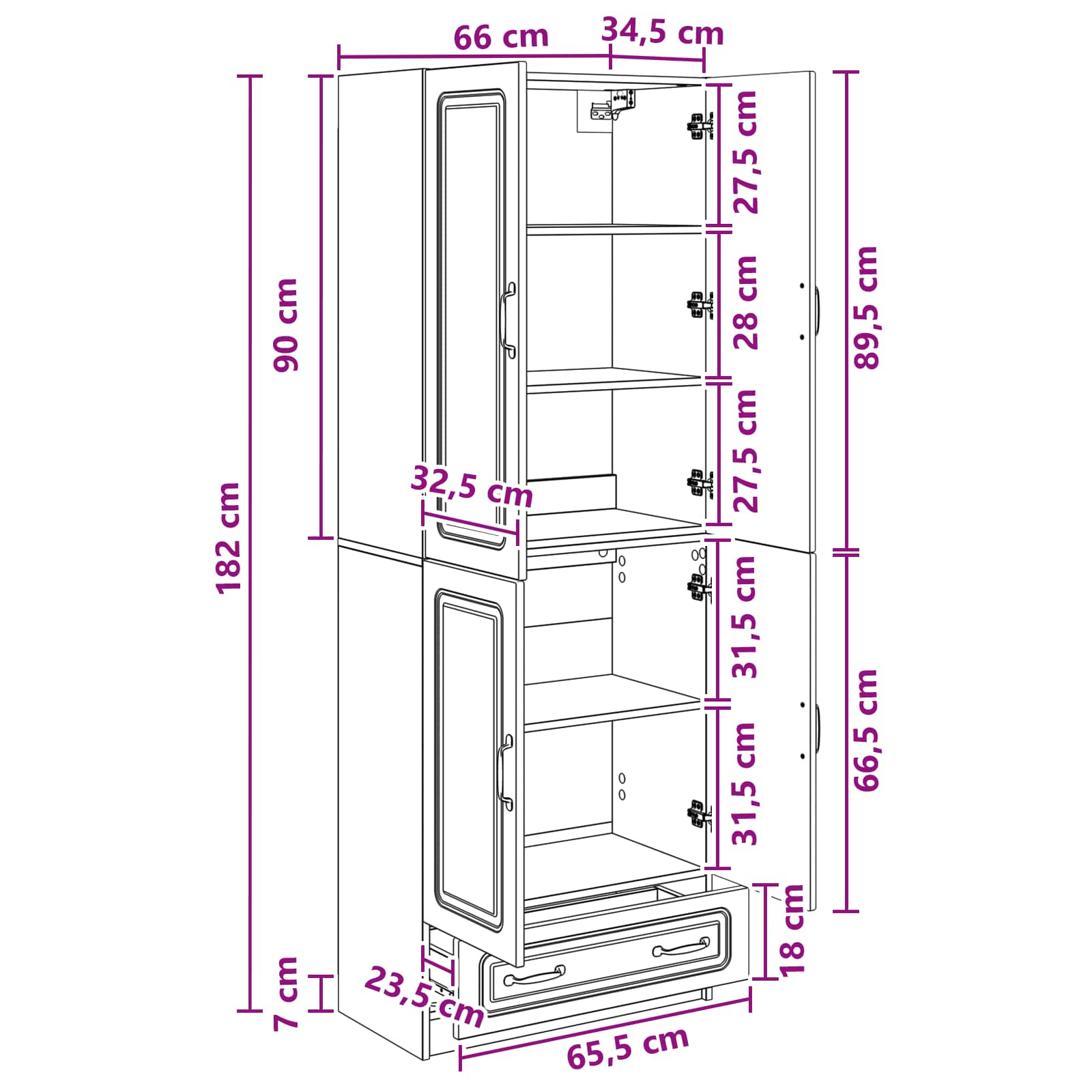 Cabinet Set 2 pcs White Engineered Wood