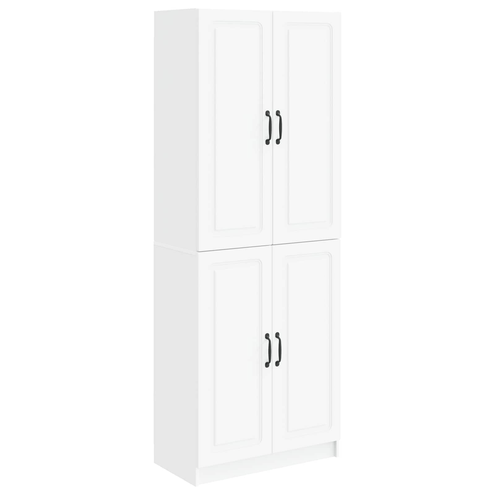 Cabinet Set 2 pcs White Engineered Wood