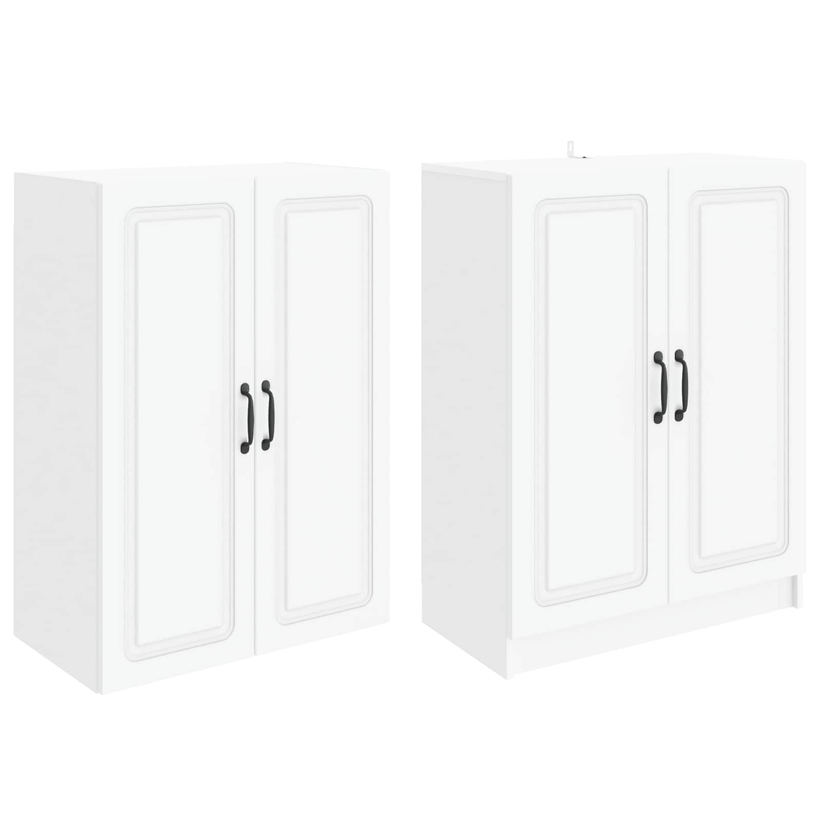 Cabinet Set 2 pcs White Engineered Wood