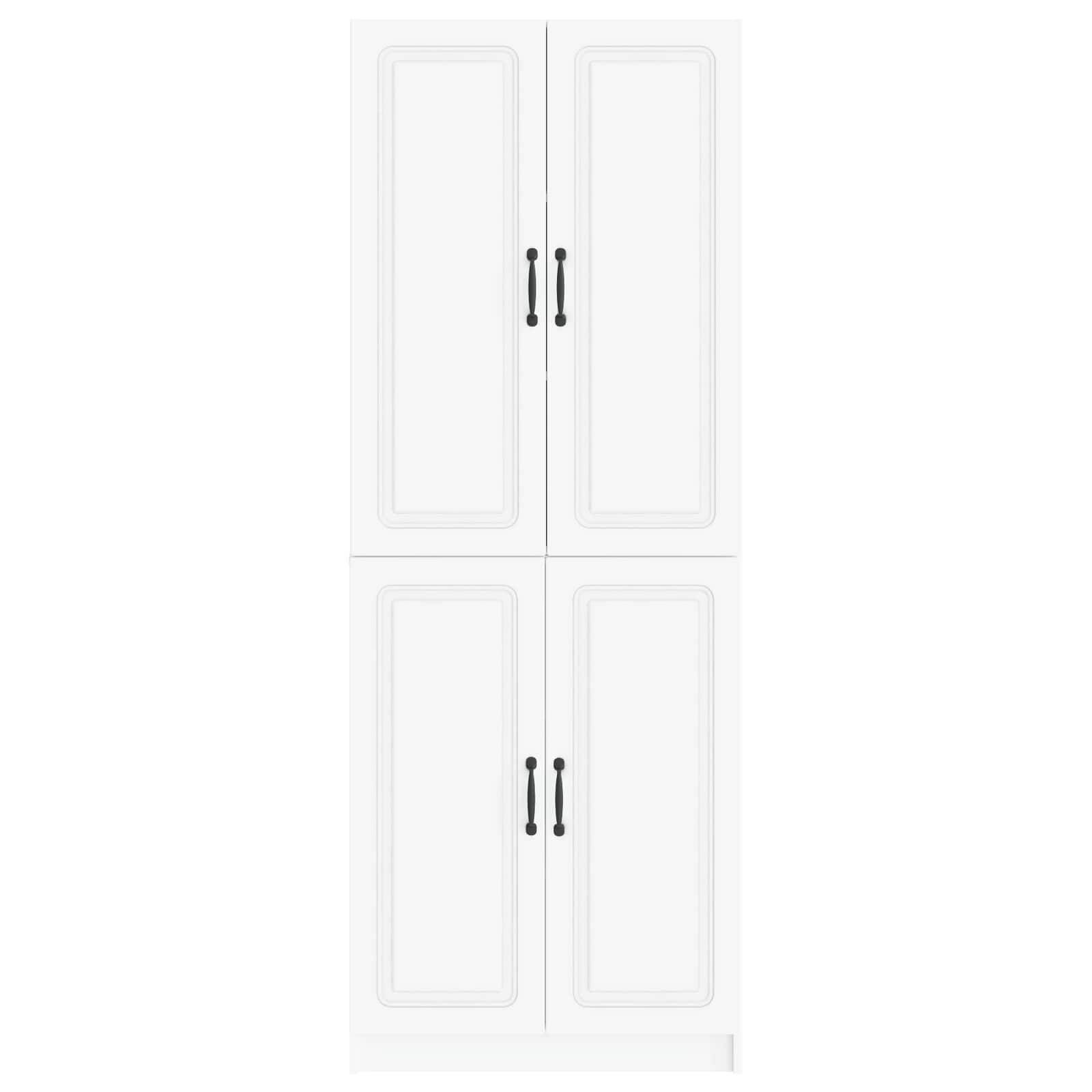 Cabinet Set 2 pcs White Engineered Wood