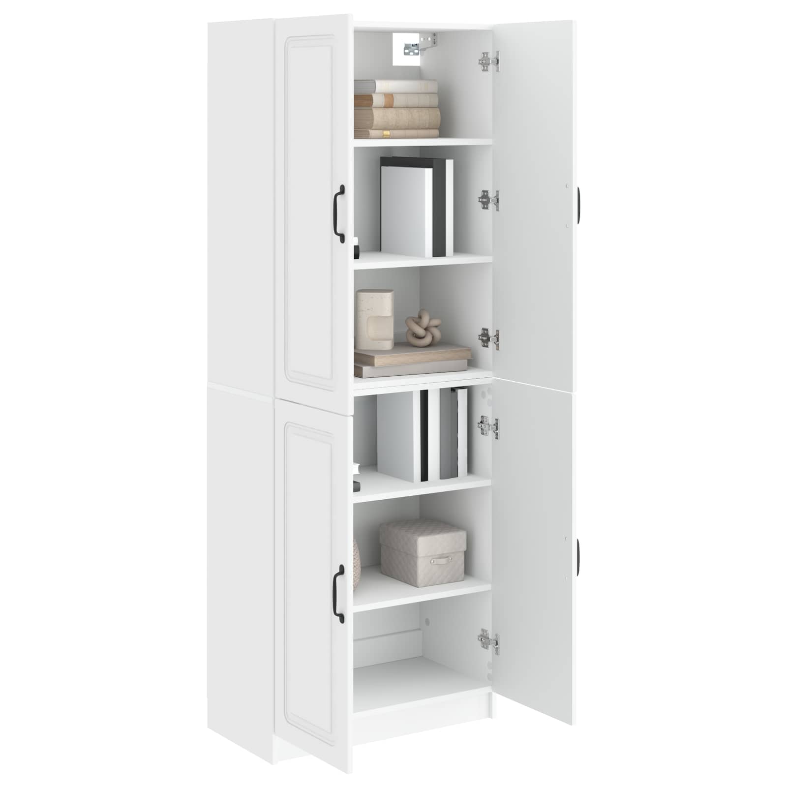 Cabinet Set 2 pcs White Engineered Wood