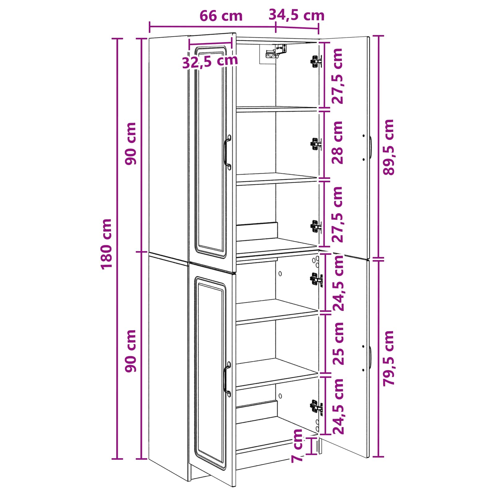 Cabinet Set 2 pcs White Engineered Wood
